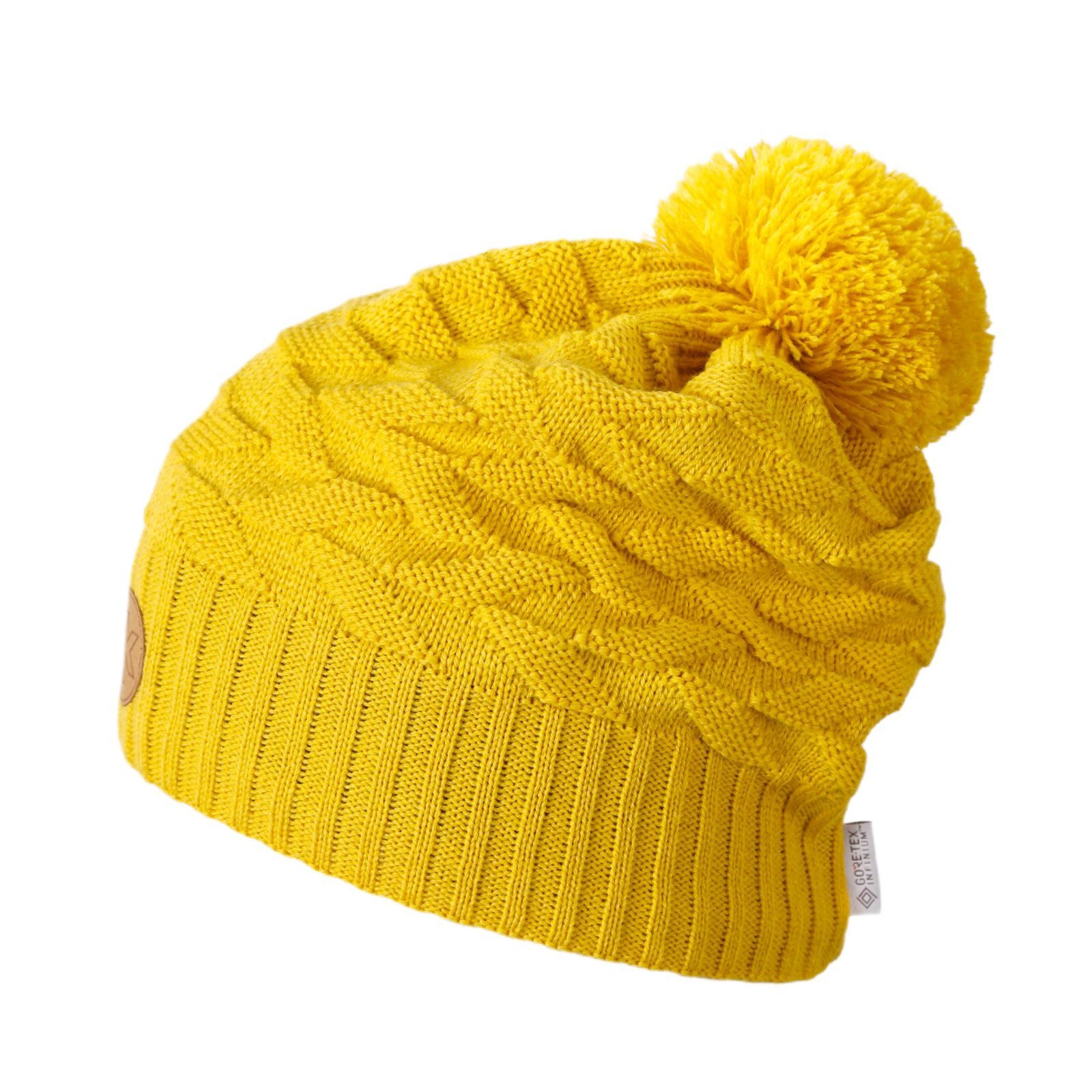 kama Strickmütze (Bommel) AW71 Merino Kamakadze (winddicht) - gelb - 1 Stück