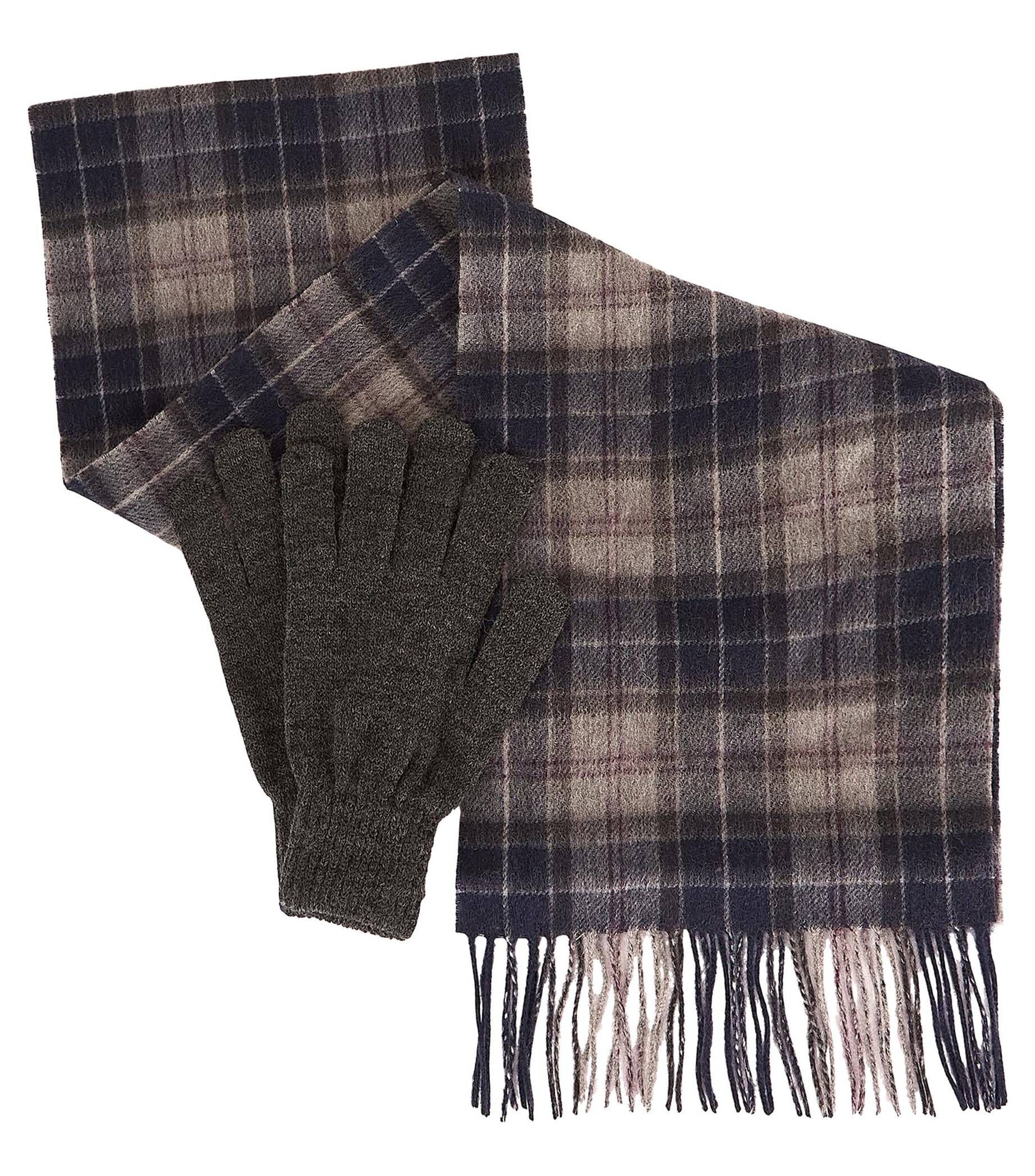 Barbour Modeschal Herren Geschenkset aus Schal und Handschuhen