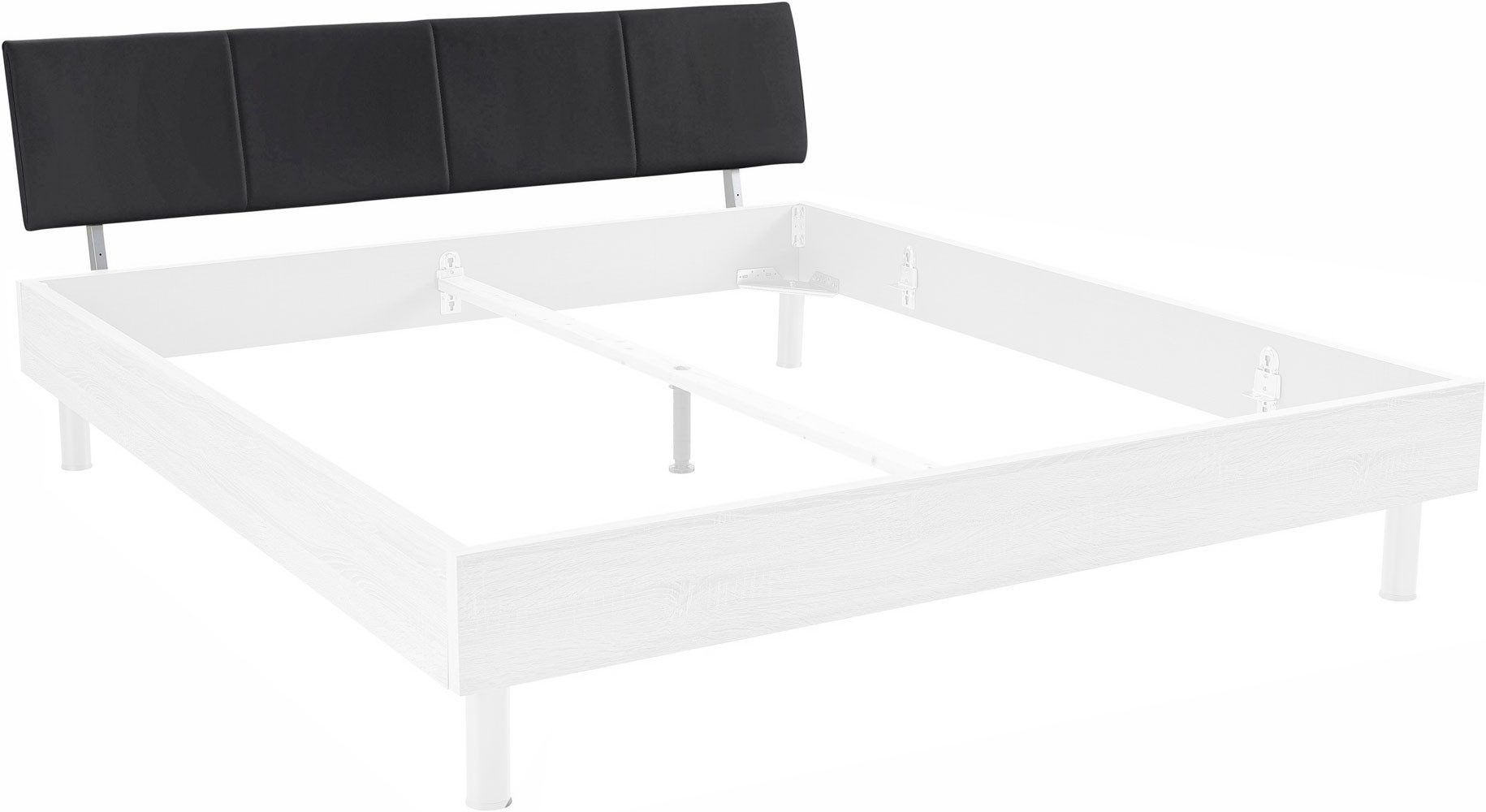 Wimex Kopfteil Easy Beds, (gepolstert, mit Kunstleder, 1 St., moderne Optik, gepolstert, mit Kunstleder), 188cm schwarz Kunstleder