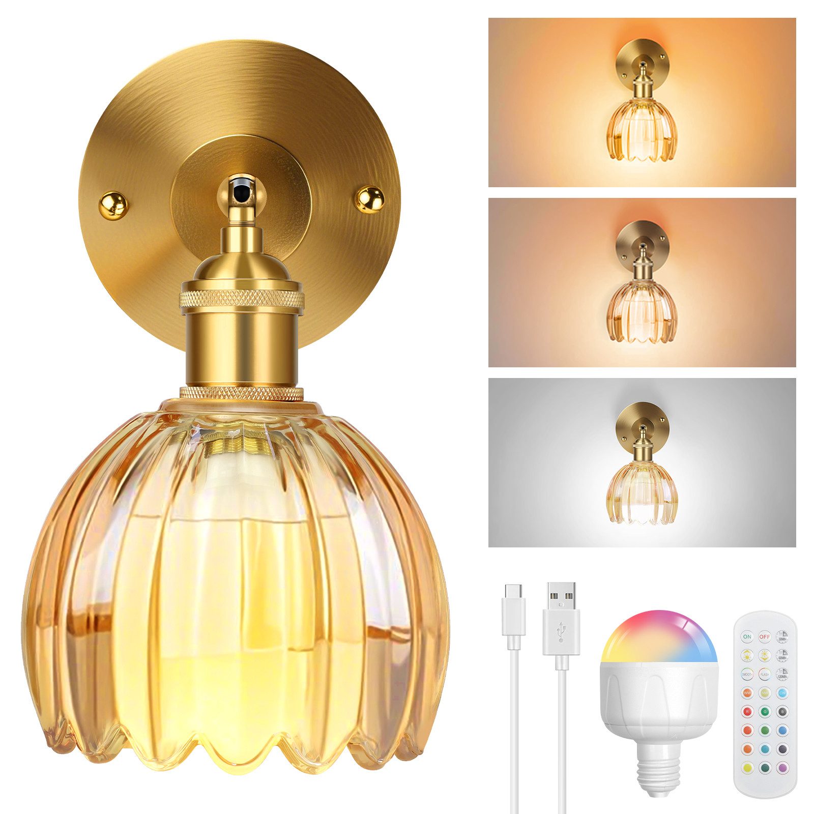 MUPOO Wandleuchte Retro Wandleuchte Innen,Led Gold günstig online kaufen