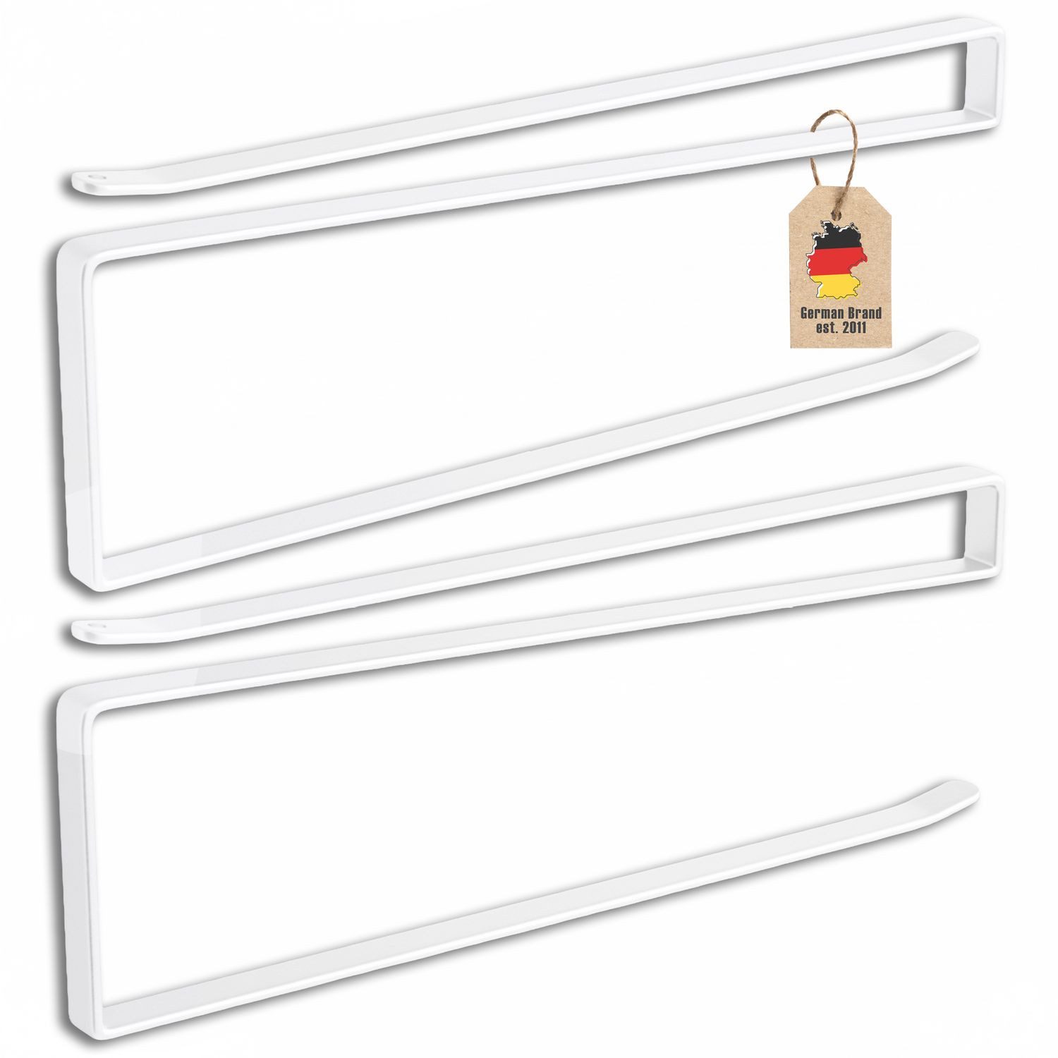 Intirilife Küchenrollenhalter, (2x Papierrollenhalterung in Weiß - Z-Form, 2-St), Platzsparende Steckalterung für Papierrollen und weitere Gegenstände