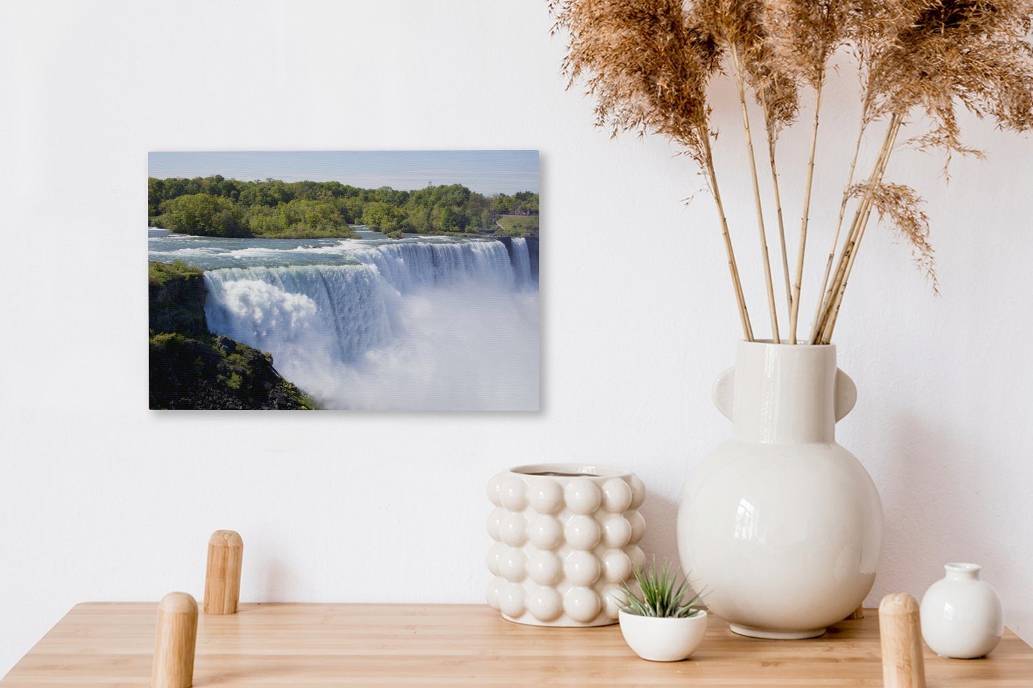 Wasserfall Leinwandbilder, Amerika, - OneMillionCanvasses® Leinwandbild Baum cm - 30x20 St), Aufhängefertig, (1 Wandbild Wanddeko,