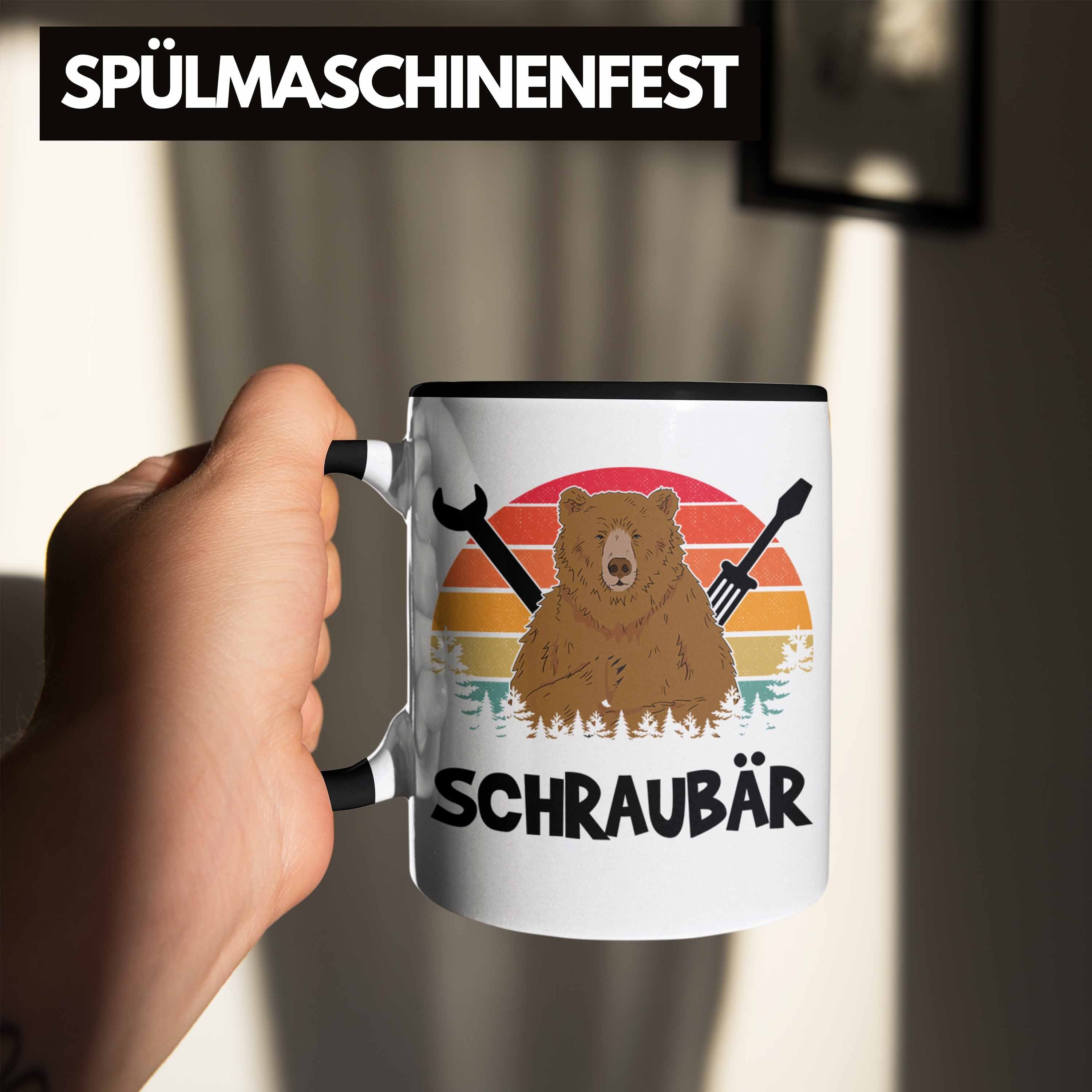 Gesche Mechaniker KFZ Schraubär Trendation Tasse Schrauber Geschenk Schwarz Tasse Mechatroniker