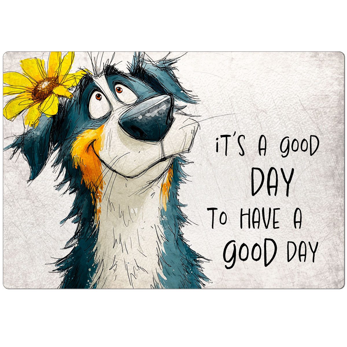 Cadouri Frühstücksbrett 'Good Day' - Glasschneidebrett mit Motiv, Frühstücksbrettchen, Glas, (1-St., 1 Schneidebrettchen mit 4 rutschhemmenden Gummifüßchen), Glasbrettchen mit strukturierter Oberfläche und abgerundete Ecken