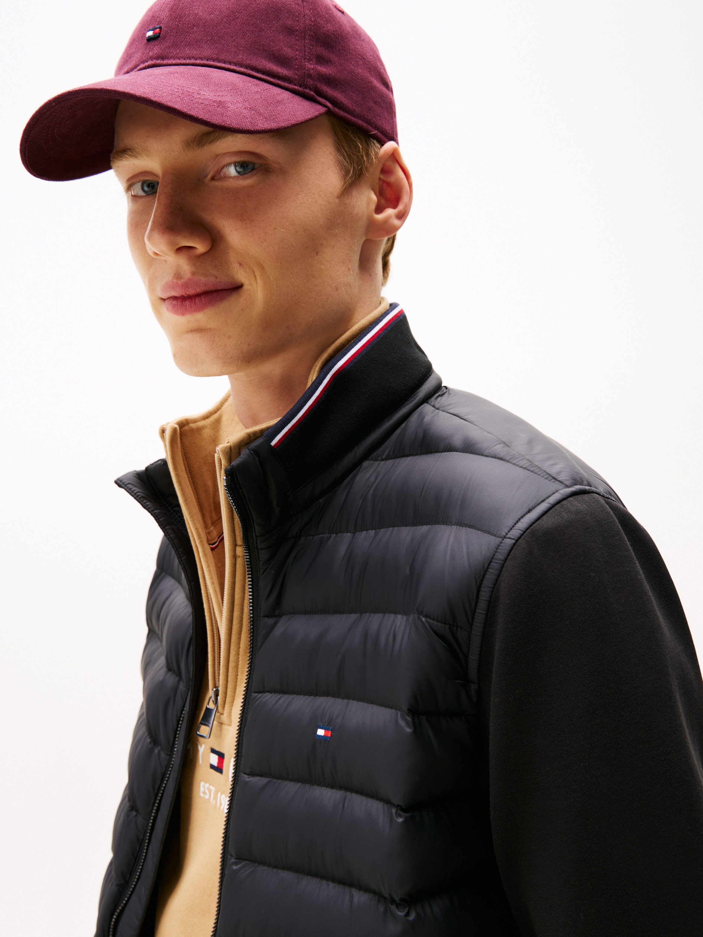 Tommy Hilfiger Steppjacke "MIX MEDIA mit Stehkragen", unifarben, casual, re günstig online kaufen