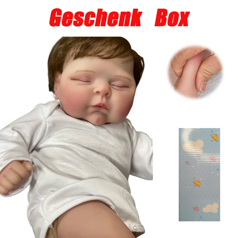 Babypuppe 49 cm Neugeborenen-Babypuppe, bereits fertige wiedergeborene Babypuppe