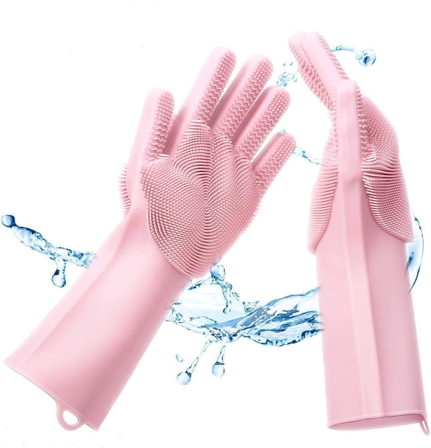 Geschenkehöhle Putzhandschuh Silikon Waschhandschuhe mit Noppen & feinen Bü günstig online kaufen