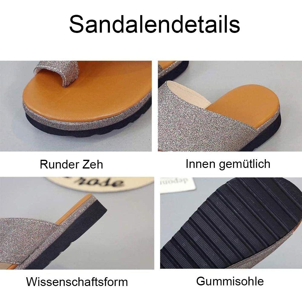 XSMG Damen Lässige Plateausandalen Korrektur Zehen Schuhe Bunion Zehenkorrektur Sandalen Orthopädische Hausschuhe