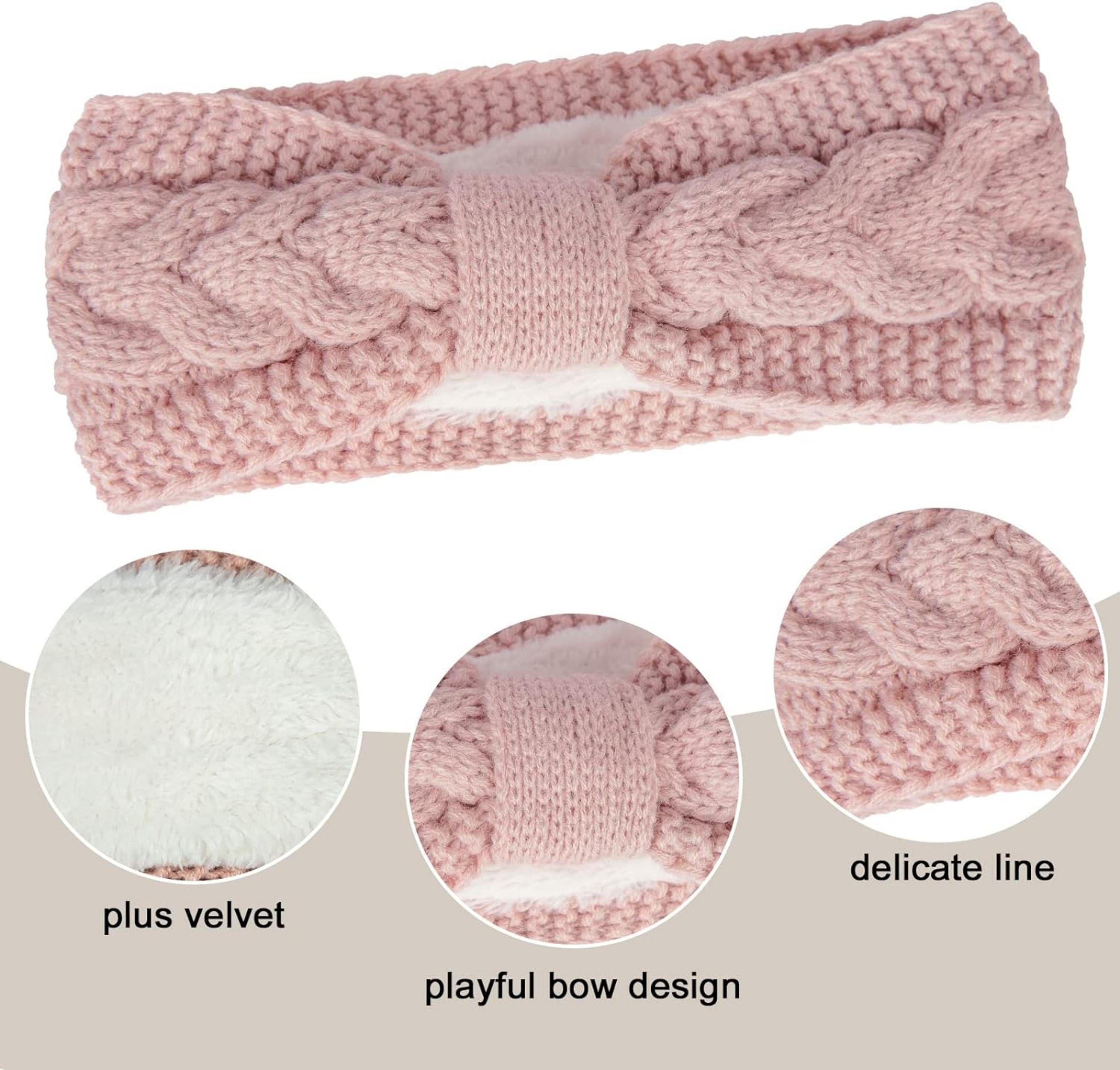 Coonoor Stirnband Damen gestricktes Haarband mit Schleife und Zopfmuster (1 günstig online kaufen