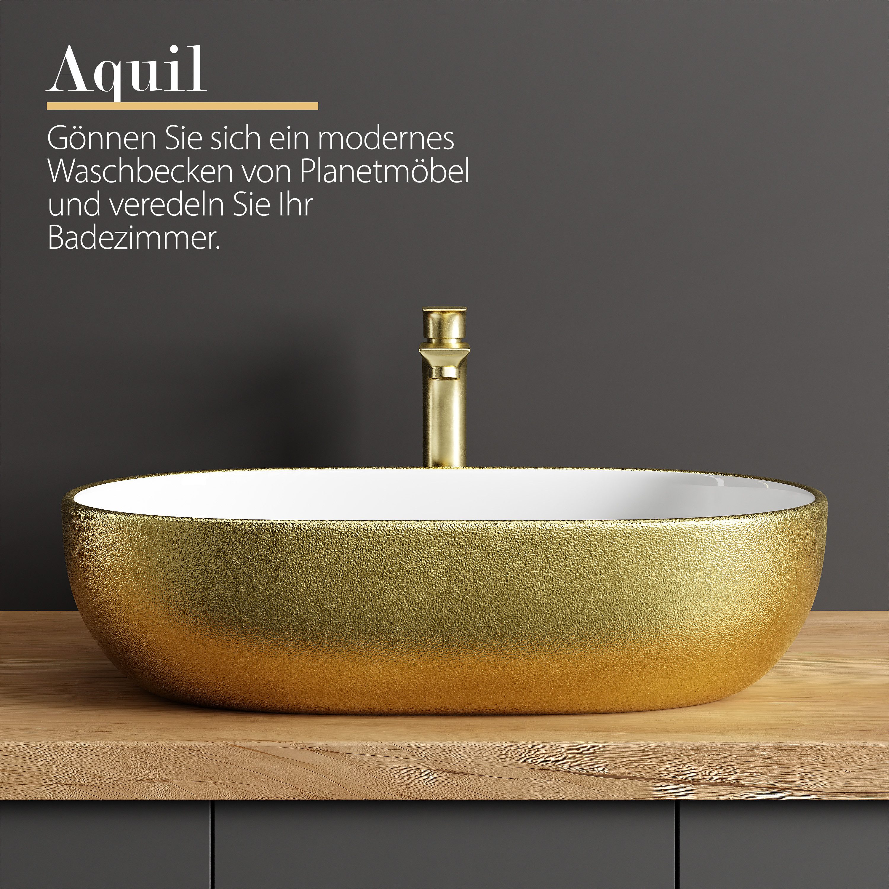 Planetmöbel Aufsatzwaschbecken Aufsatzwaschbecken oval 60 cm günstig online kaufen
