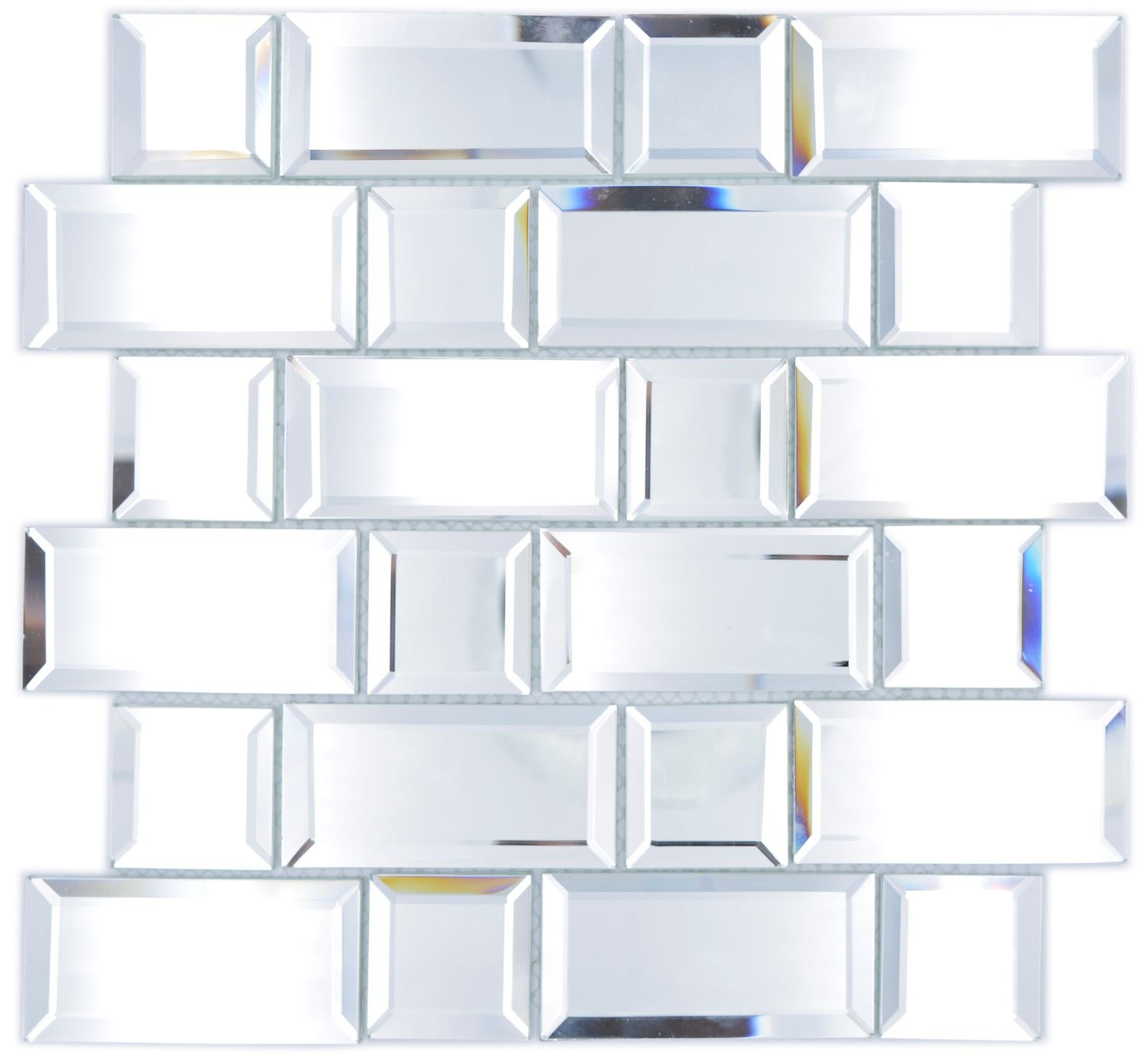 Mosani Mosaikfliesen Glasmosaik Mosaikfliesen silber Spiegelmosaik Fliesens günstig online kaufen