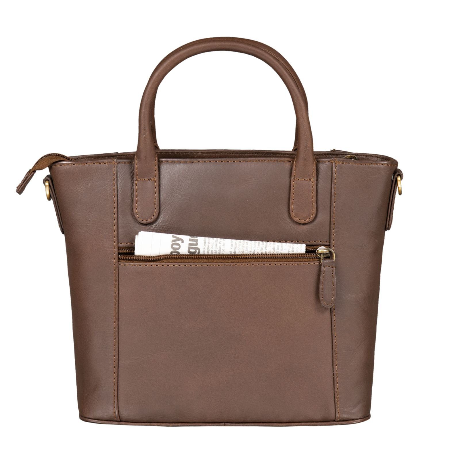 Leder braun - havanna "Meghan" Handtasche Damen STILORD Handtasche