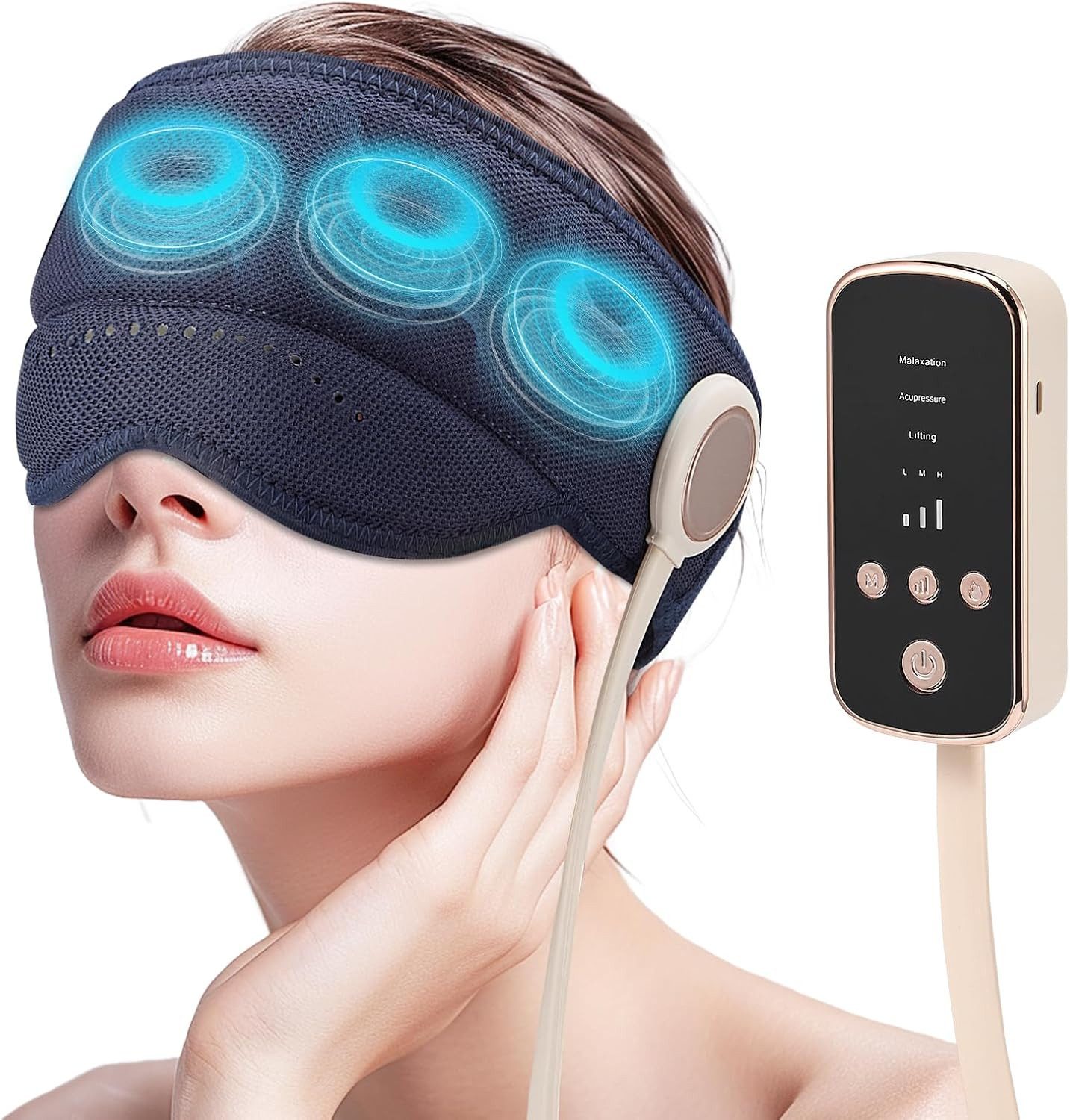 Toomoke Massagegerät Elektrisches Kopfmassagegerät mit Wärmefunktion,360°Abdeckung, 2000mAh,verbessert die Schlafqualität,Tragbar