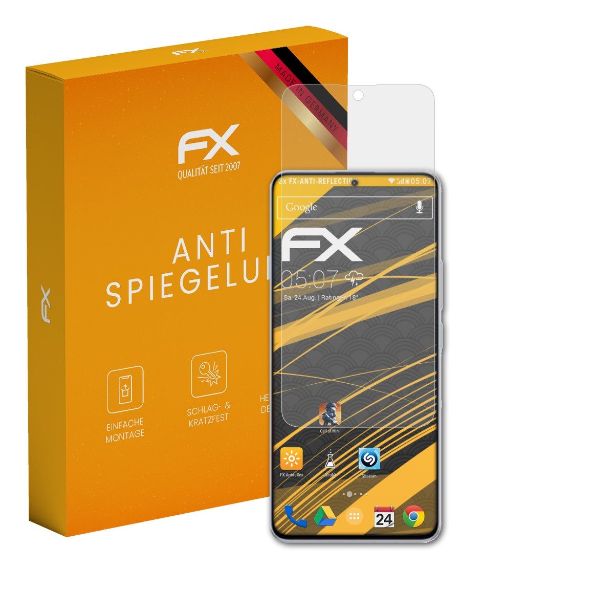 atFoliX Schutzfolie für Xiaomi Redmi Note 13 Pro, (3 Folien), Entspiegelnd und stoßdämpfend