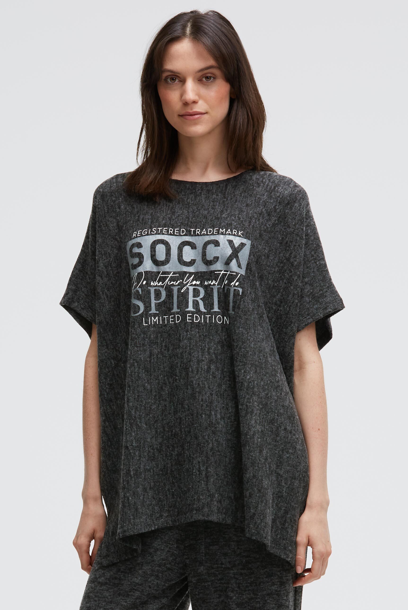 SOCCX Strickponcho aus Flauschstrick