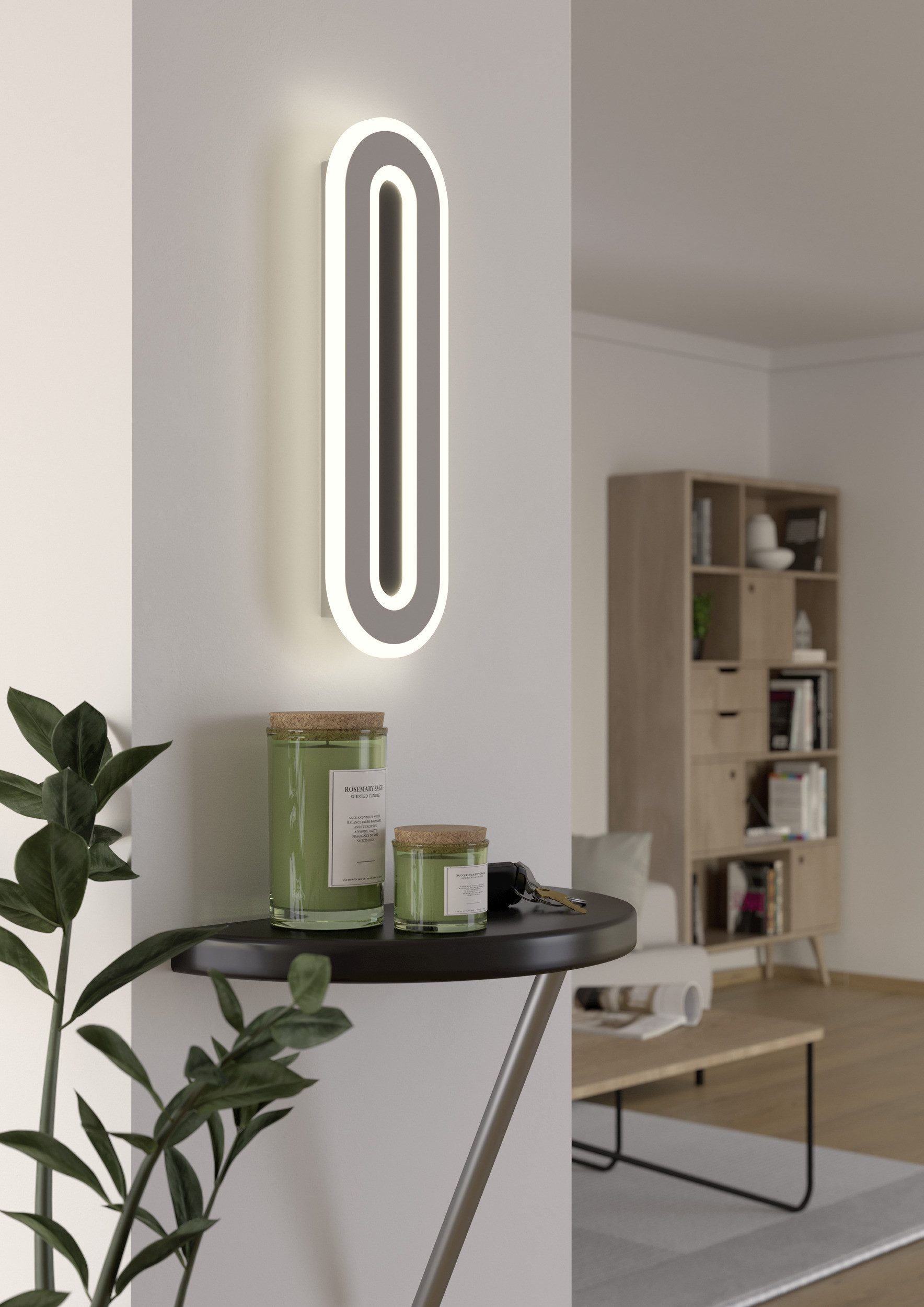 EGLO Wandleuchte MACCHIONI Wandlampe - Stahl, Kunststoff - LED - 12W - IP20, LED fest integriert, Neutralweiß, Wandstrahler, Wandspot, Wohnzimmer, Flur, L40 x B12 x AL4,5 cm