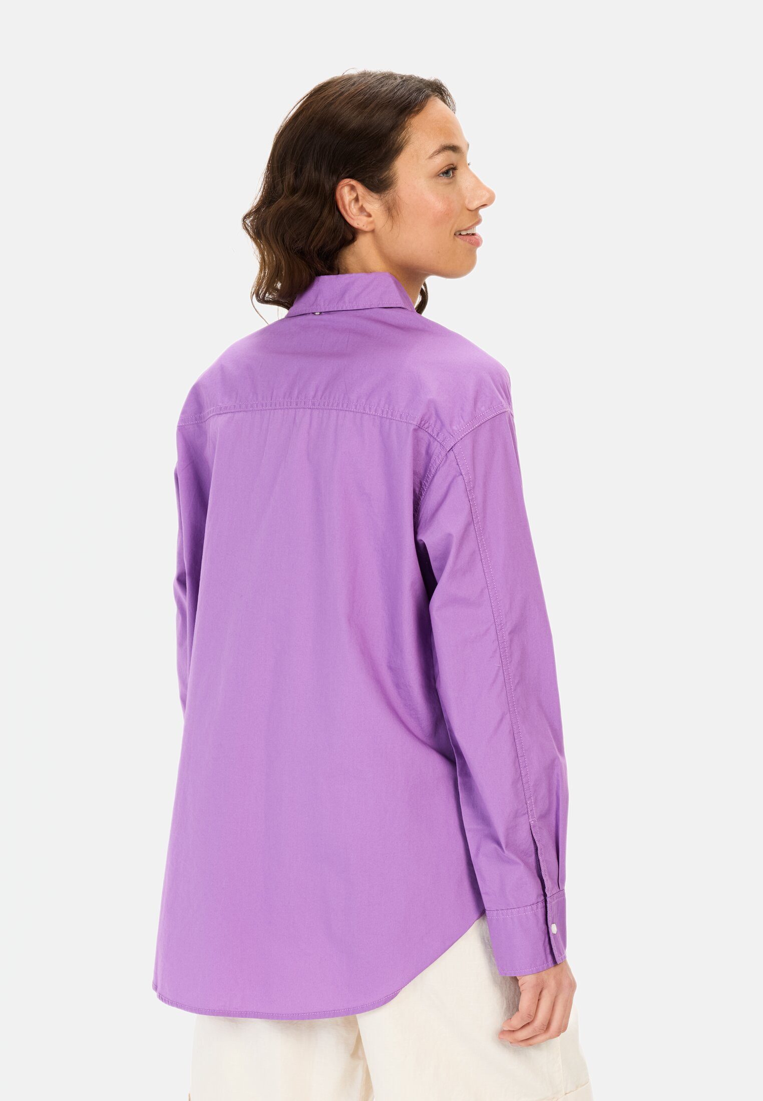 camel active Hemdbluse aus Baumwolle unifarben günstig online kaufen