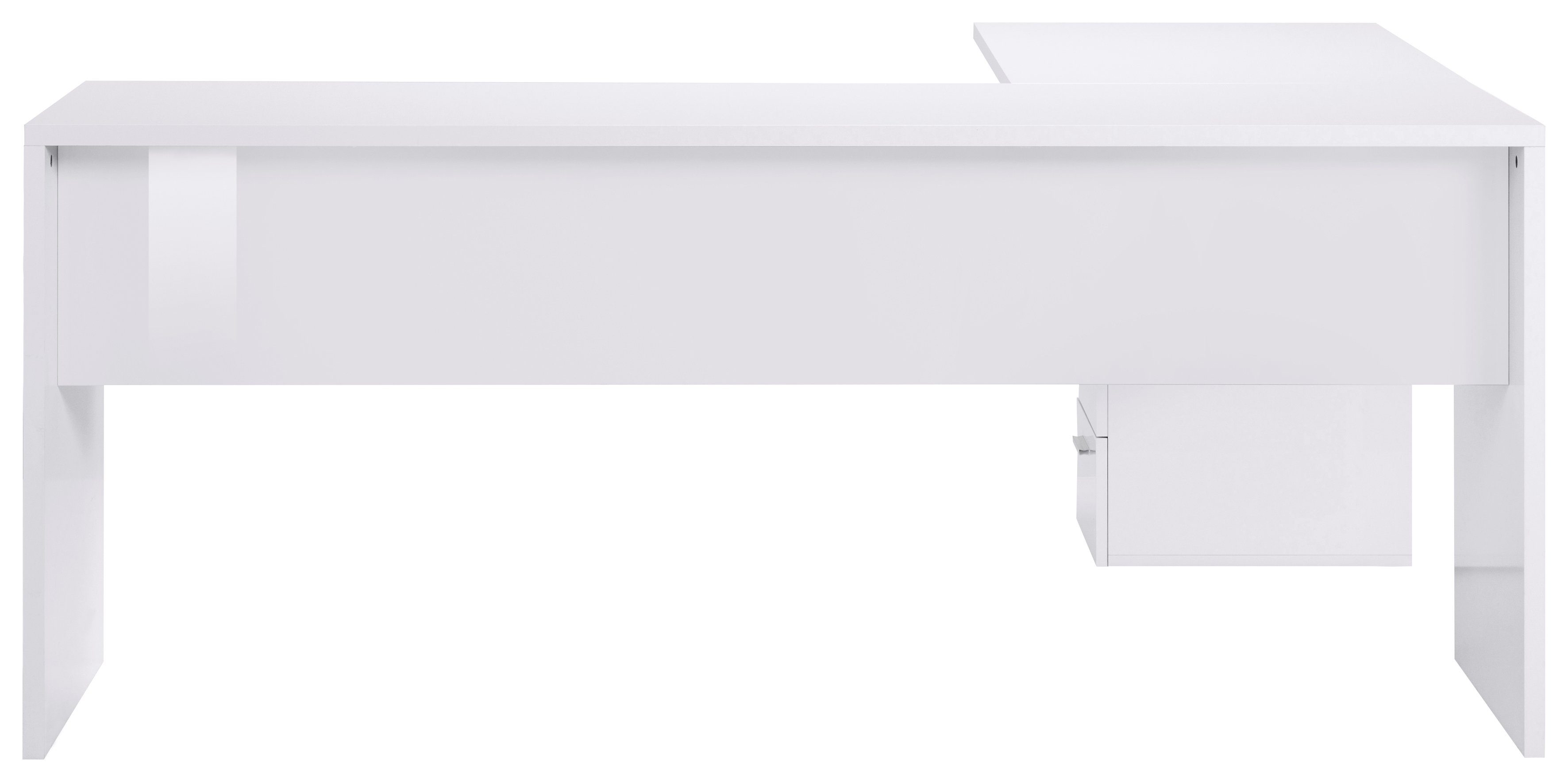 Selina, weiß 3 180/100x60x75 Schreibtisch Schubkästen, Maße cm, Eckschreibtisch Made mit Tecnos Italy New in