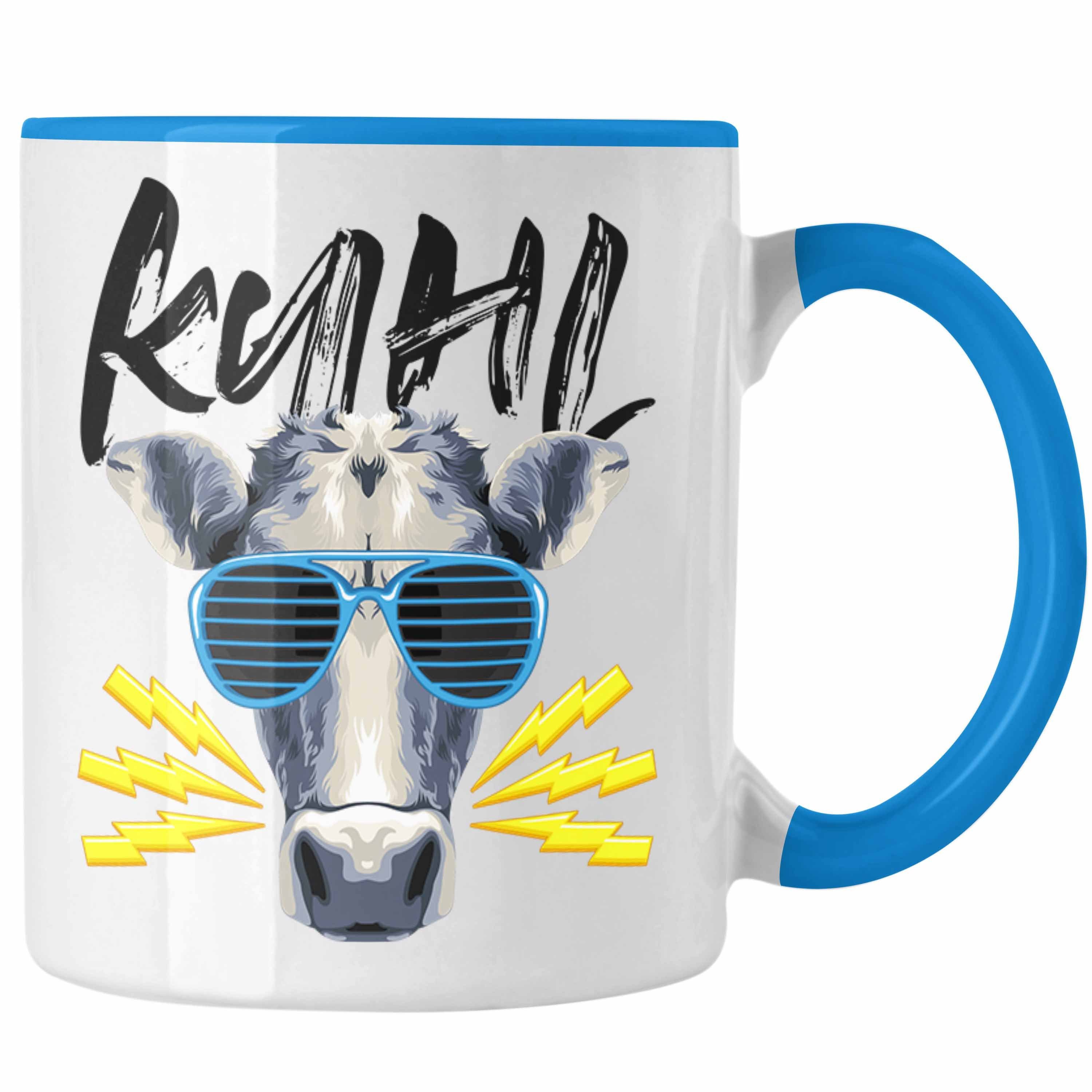 Trendation Tasse Trendation - Lustiges Geburtstag Landwirt Geschenkidee Weiss Bauer Weihnachten. Lustiger Spruch Geschenk Sonnenbrille Kuhl Kuh