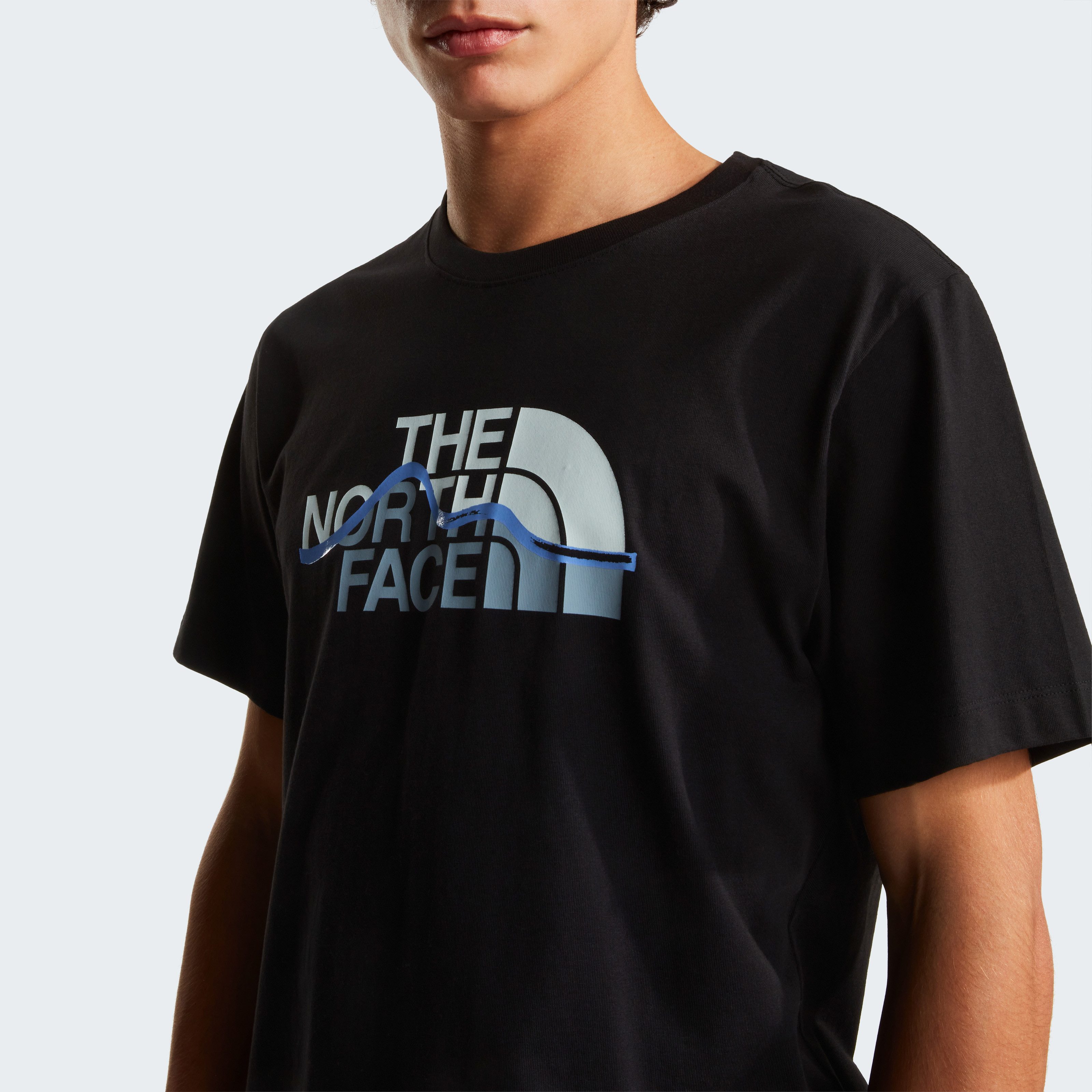 The North Face T-Shirt M MOUNTAIN LINE REGULAR SHORT SLEEVE TEE normale Passform, Kurzarm, für sportliche Aktivitäten und Outdoor