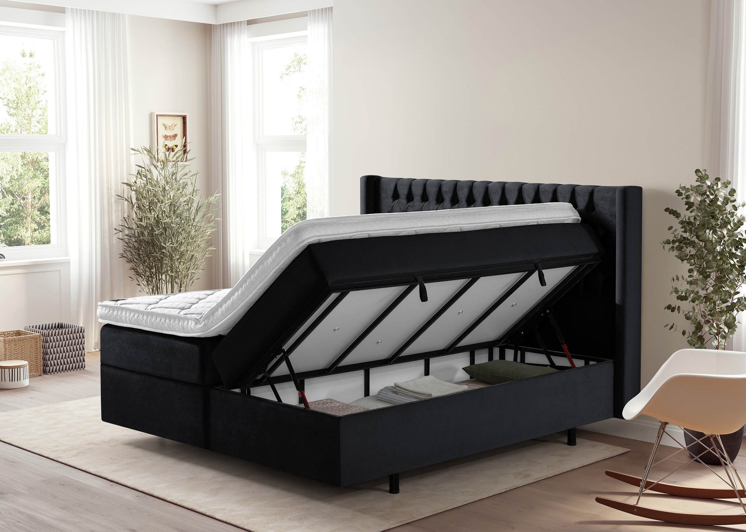 BettCo Stauraumbett Boxspringbett mit Bettkasten Florida günstig online kaufen