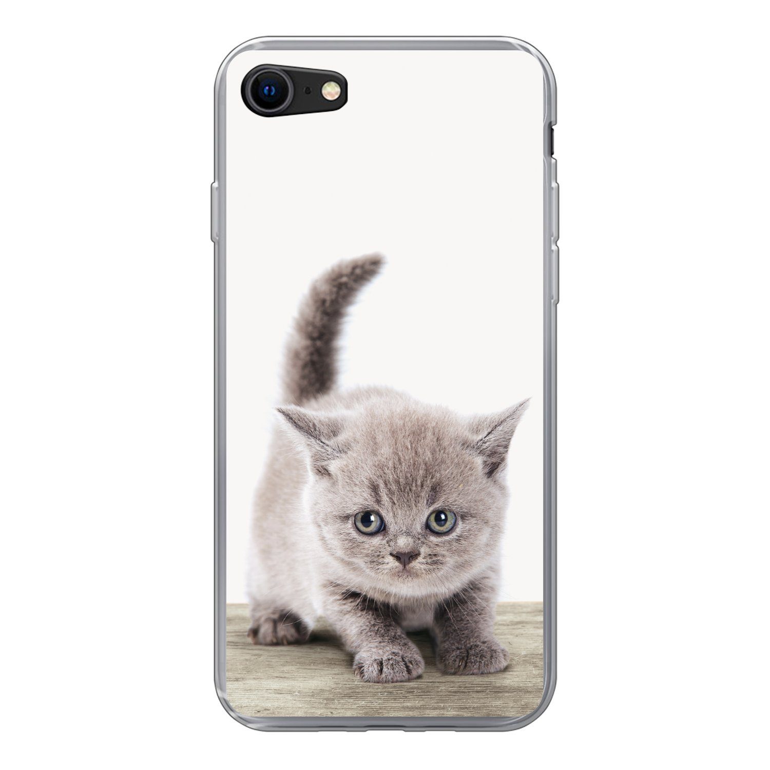 MuchoWow Handyhülle für Apple iPhone 7 Kätzchen - Katze - Haustiere - Jungen - Kinder - Mä, Smartphone-Bumper, Print, Handy Schutzhülle Dünn