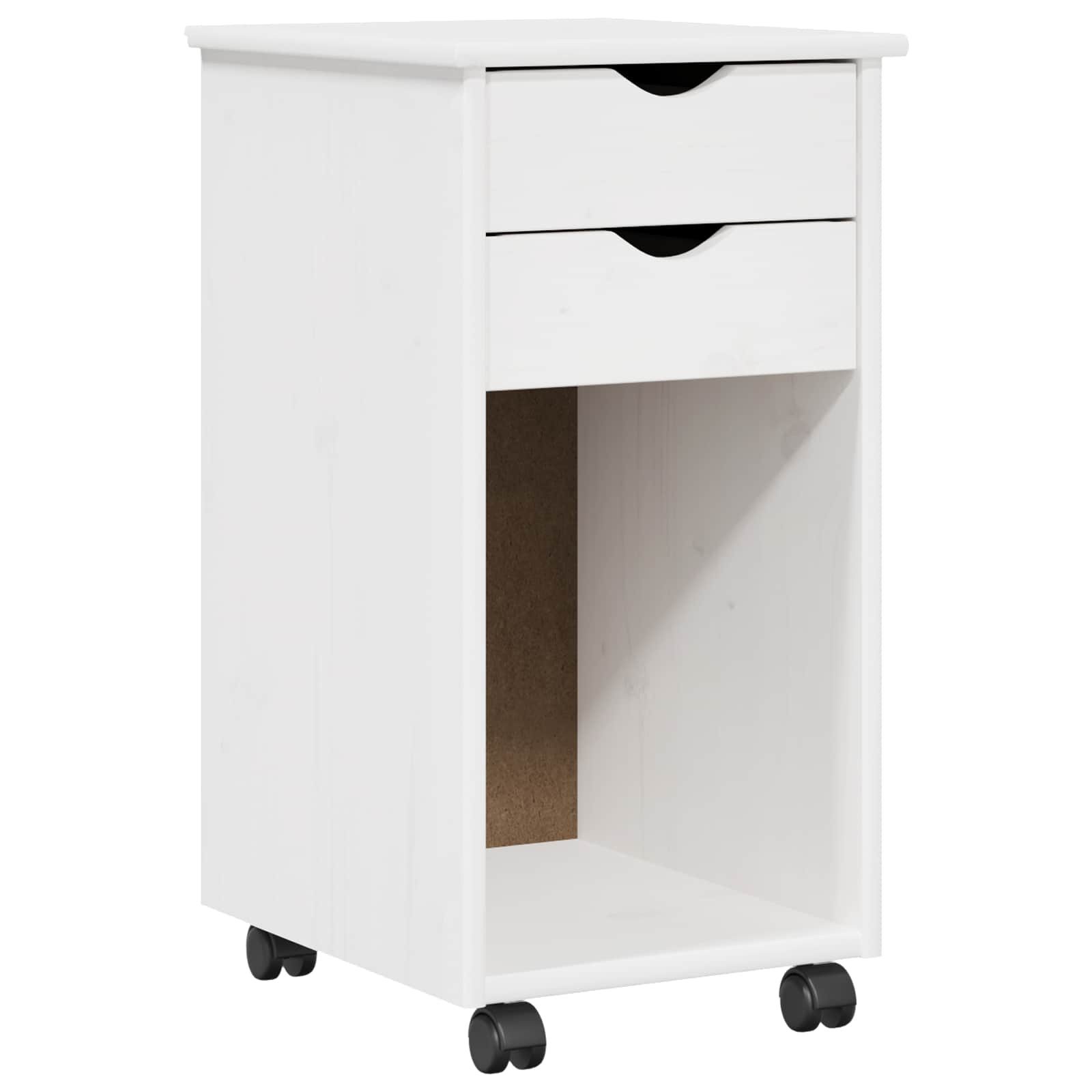 vidaXL Schranksystem Rollschrank Weiß 34 x 39 x 65,5 cm Massives Kiefernholz (1-St)
