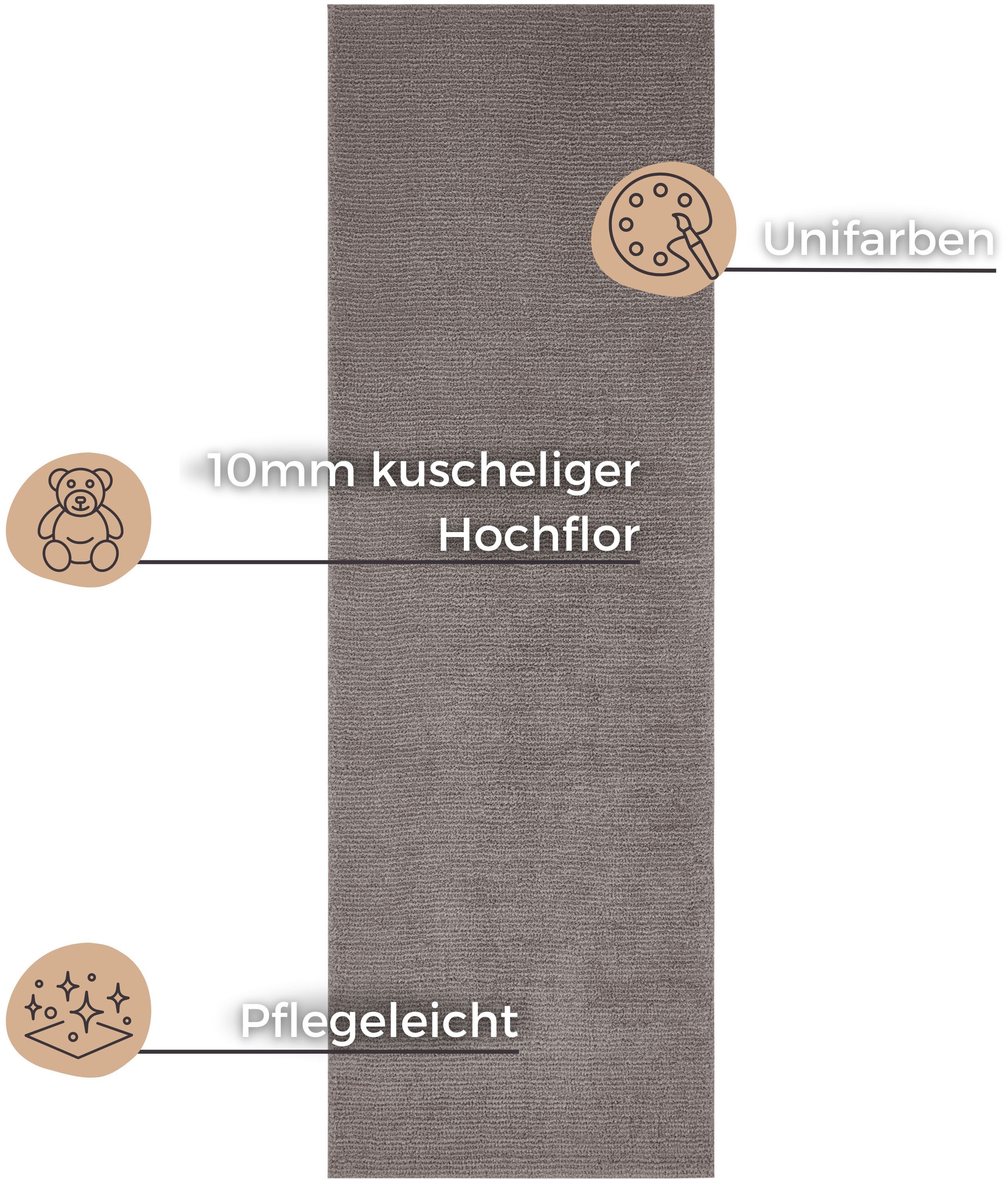 HANSE Home Teppich "Supersoft" rechteckig 10 mm Höhe Kurzflor, Läufer Moder günstig online kaufen