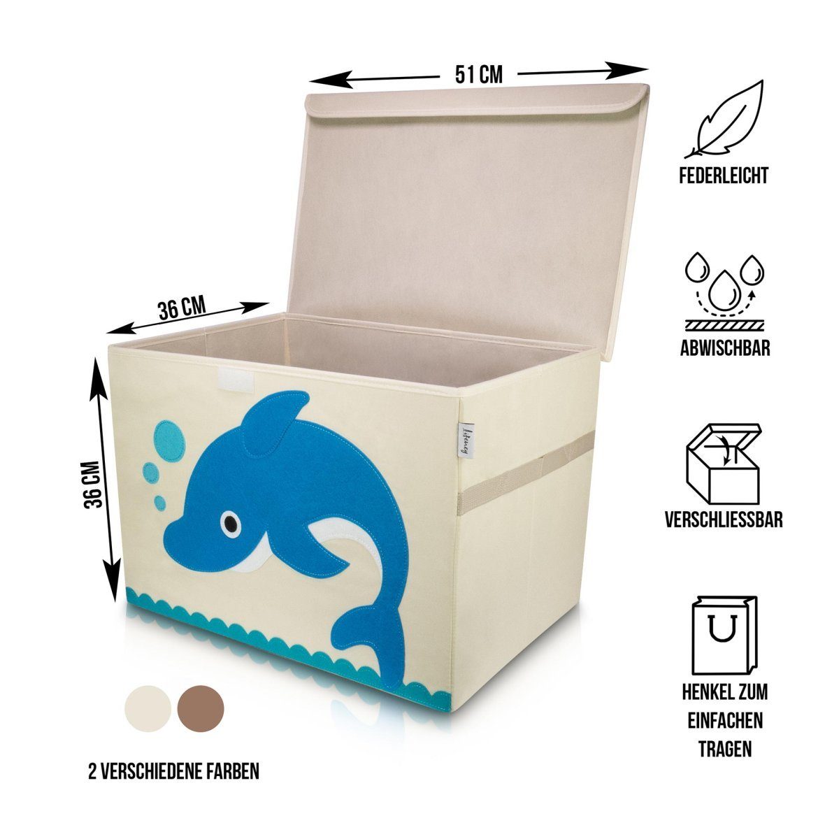 Lifeney Faltbox Aufbewahrungsbox mit Deckel Delfin, günstig online kaufen