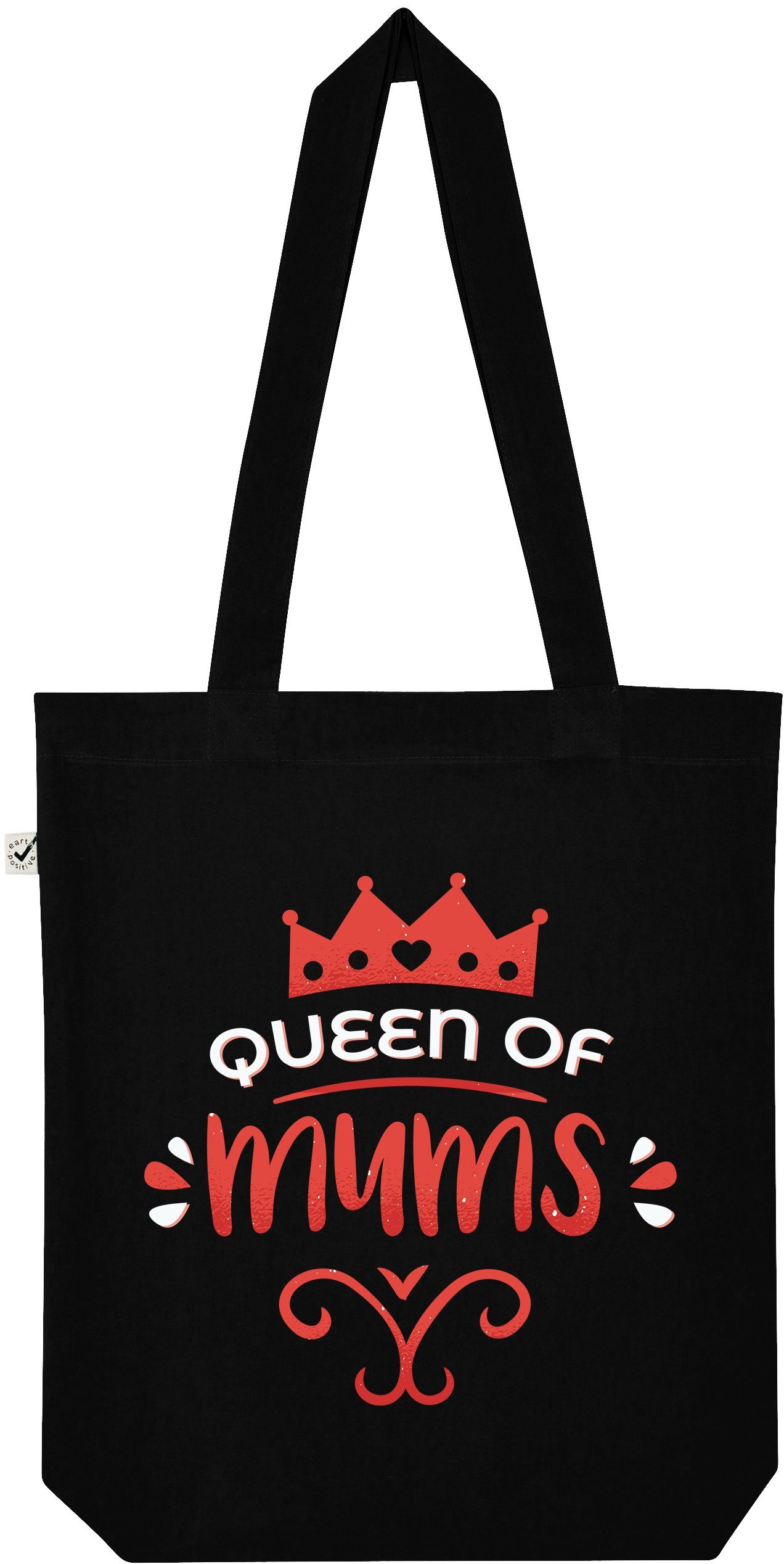 Tragetasche "Queen Of Mums" Jutebeutel Tasche Lange Henkel