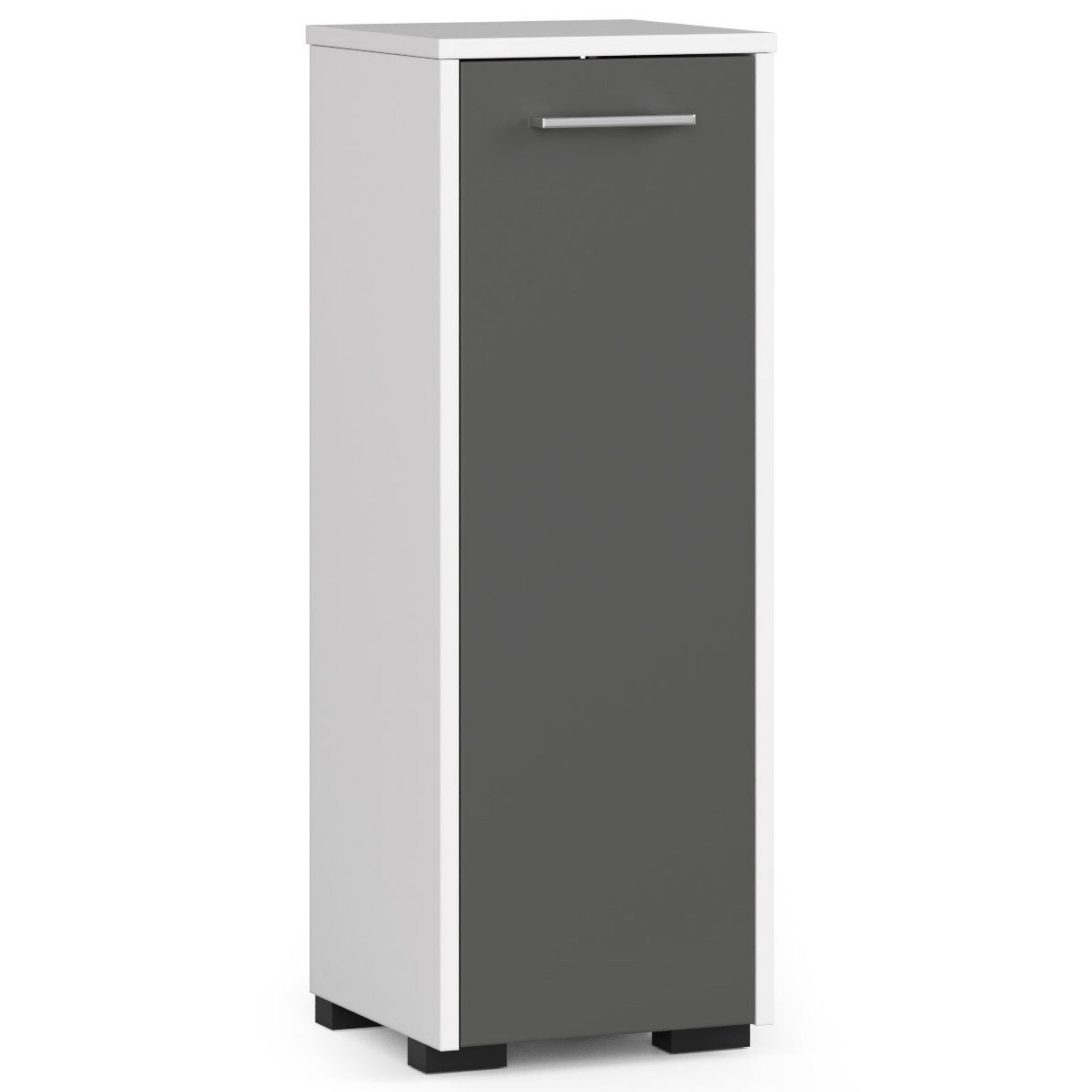 Raumhirsch Furniture Badkommode Badunterschrank Standschrank - 84 cm Höhe - Badezimmermöbel, 2 große Innenregale - feuchtigkeitsresistent, 30 cm breit