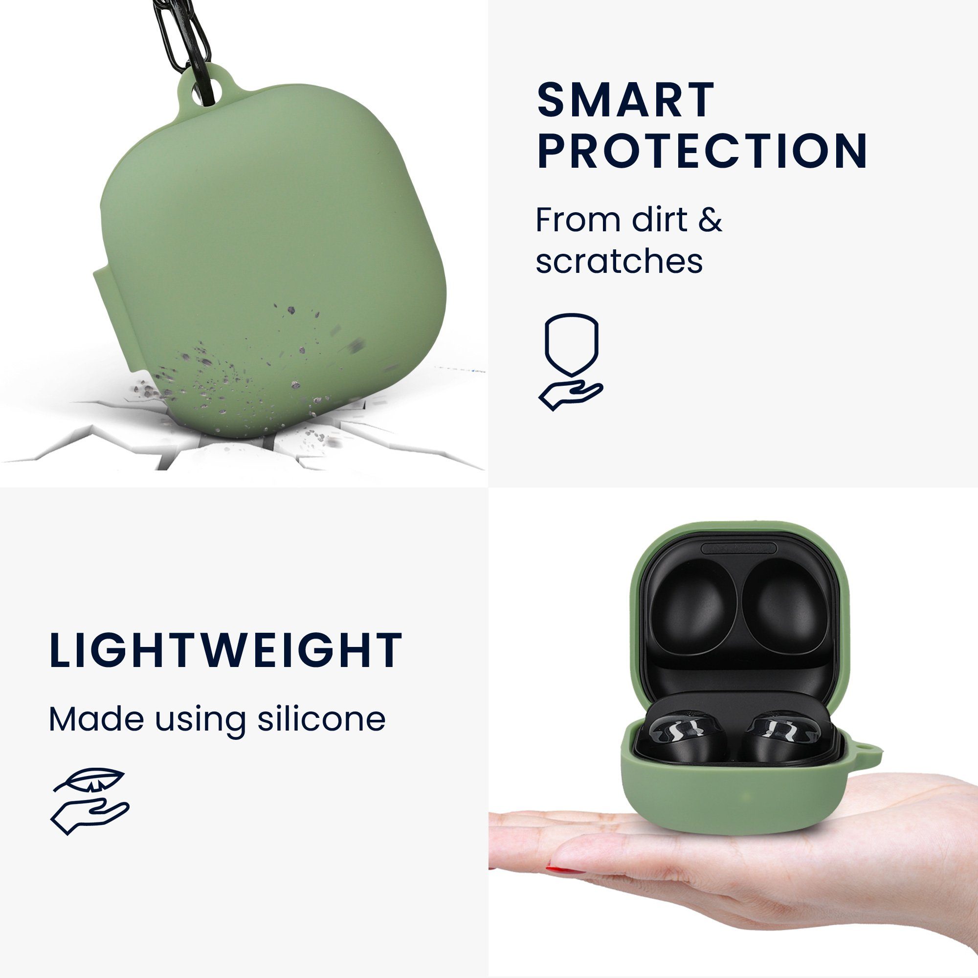 kwmobile Kopfhörer-Schutzhülle 2in1 Hülle und Halteband für Samsung Galaxy Buds 2, Kopfhörer Band Strap und Case Set – Bild 3 von 5