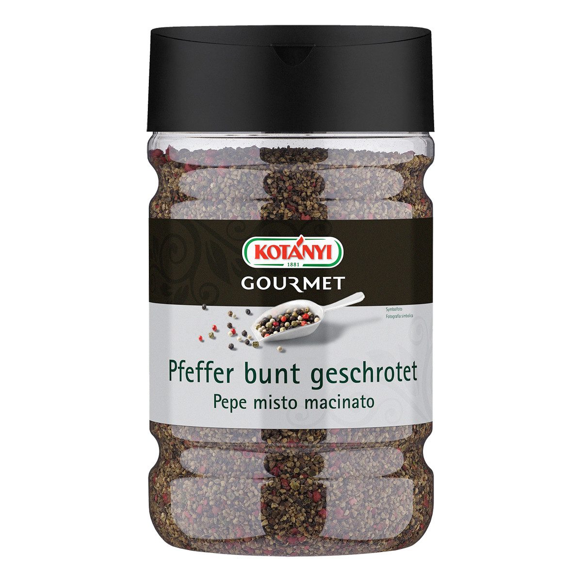 KOTANYI Gewürz, Kotanyi Pfeffer bunt geschrotet schwarz weiß grün und Rosa Beeren 660g