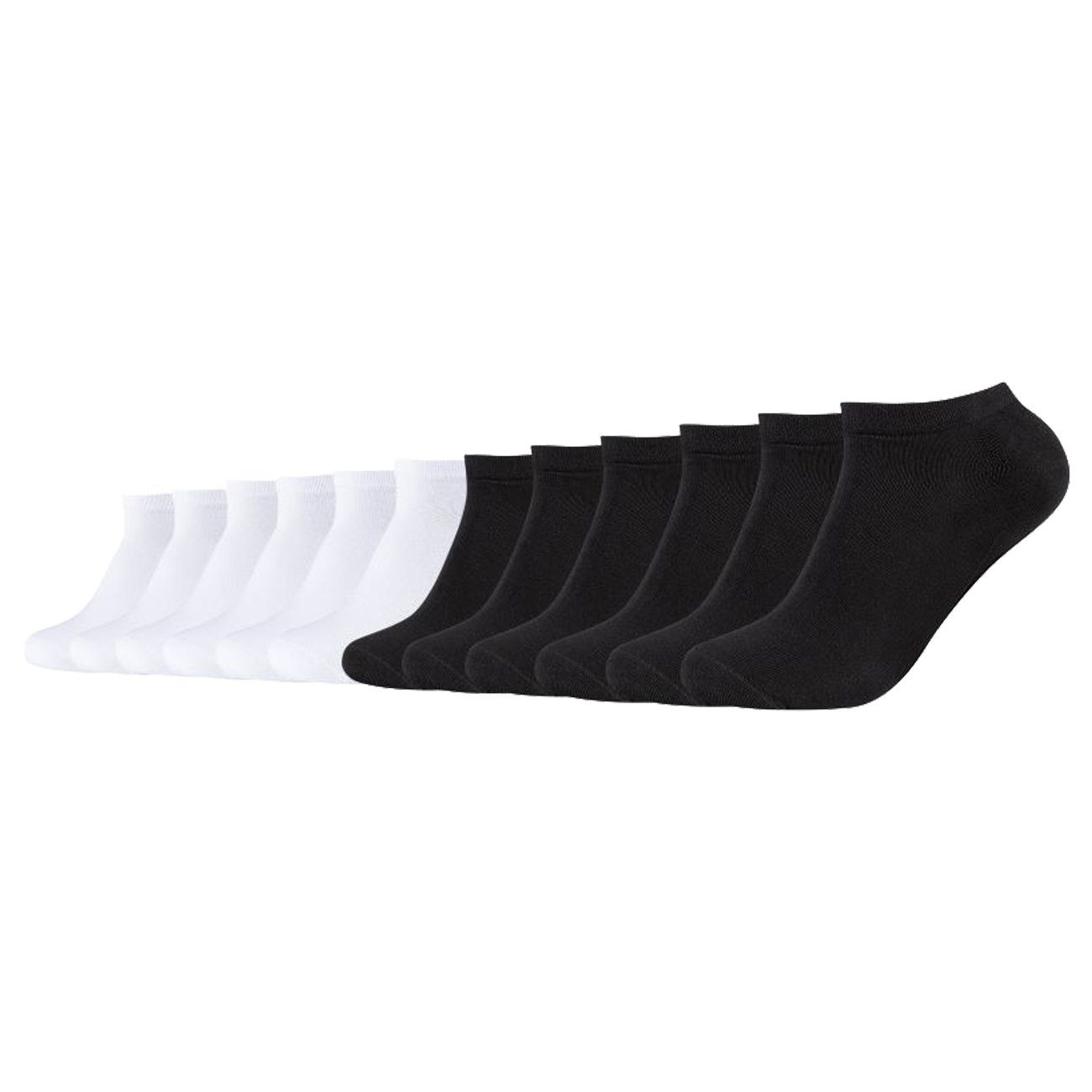 Camano Sneakersocken Unisex Organic Ca-Soft Socken (12-Paar) (0800) Baumwollmischung Black Cotton pflegeleichter Sneaker White aus