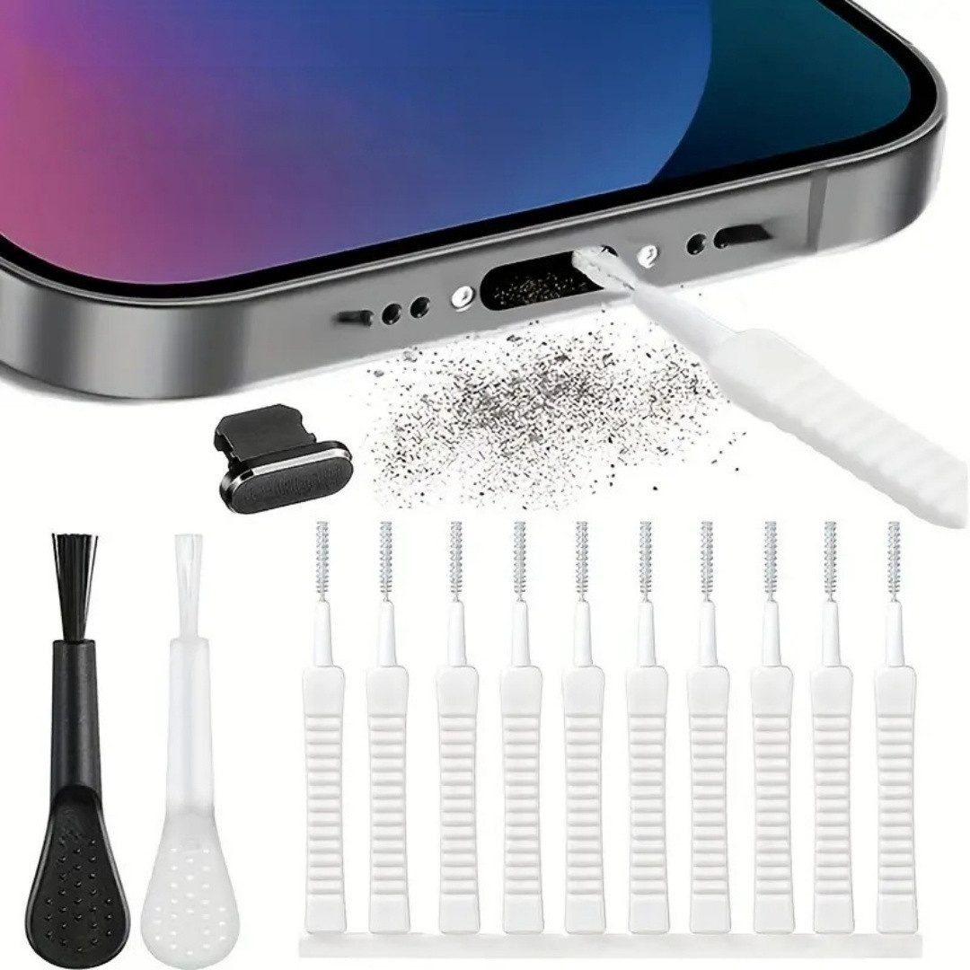 FOUORTUNATE-BEE Reinigungsbürsten-Set 13-teiliges Type-C Reinigungsset für Smartphone-Port & Lautsprecher, Multifunktionsset für Handyanschlüsse, Tastaturen & Lautsprecher