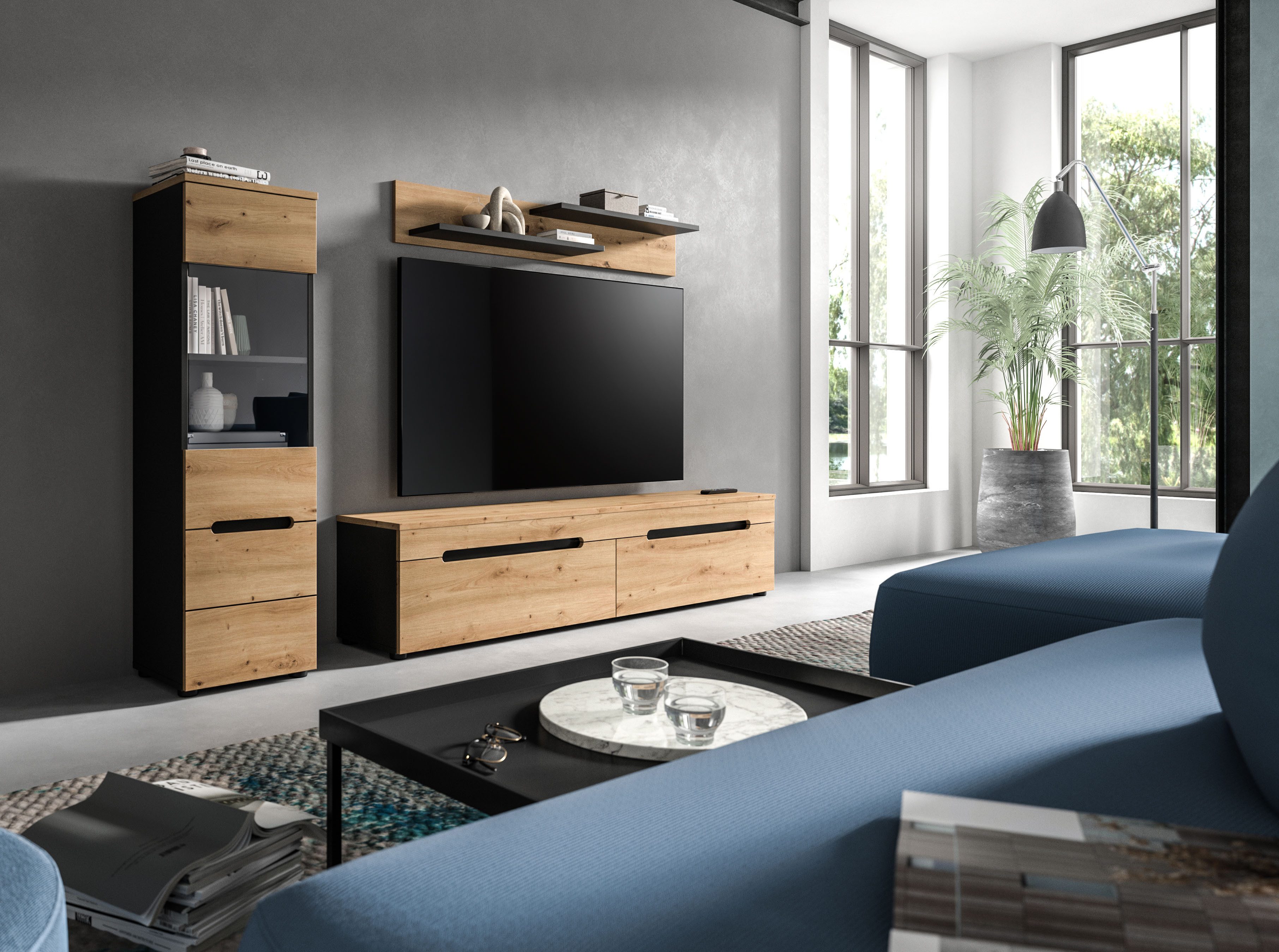 INOSIGN Vitrine REHAT, TOPSELLER!, Höhe 125 cm, 1 Glastür, 1 Böden, 3 Fäche günstig online kaufen