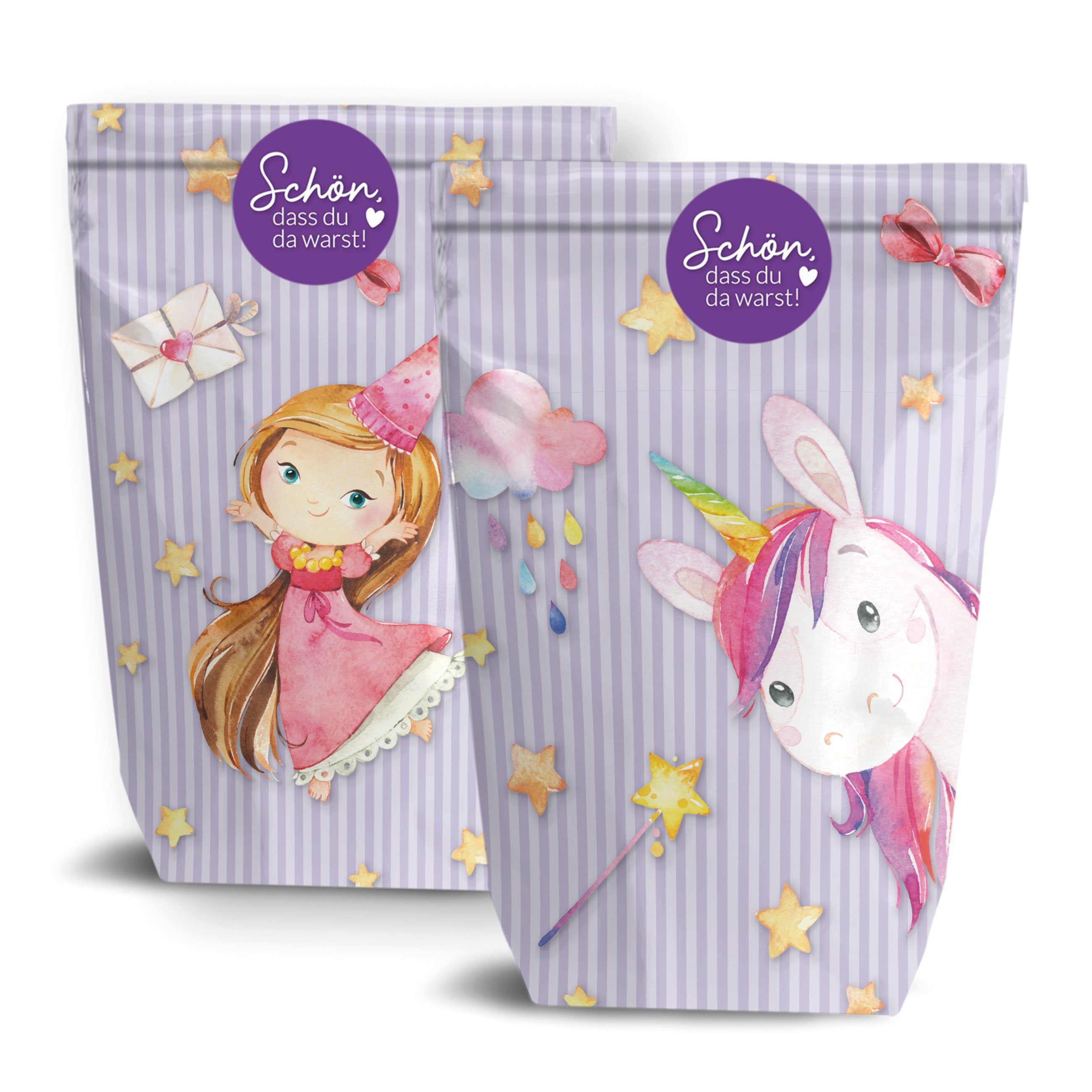 PAPIERDRACHEN Geschenkbox 12 Geschenktüten zum Geburtstag - mit Aufkleber zum Verschließen, in verschiedenen Motiven erhältlich