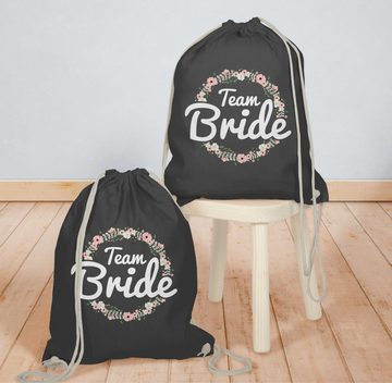 Shirtracer Turnbeutel Team Bride Blumenkranz I Bride Crew, JGA Junggesellenabschied Frauen