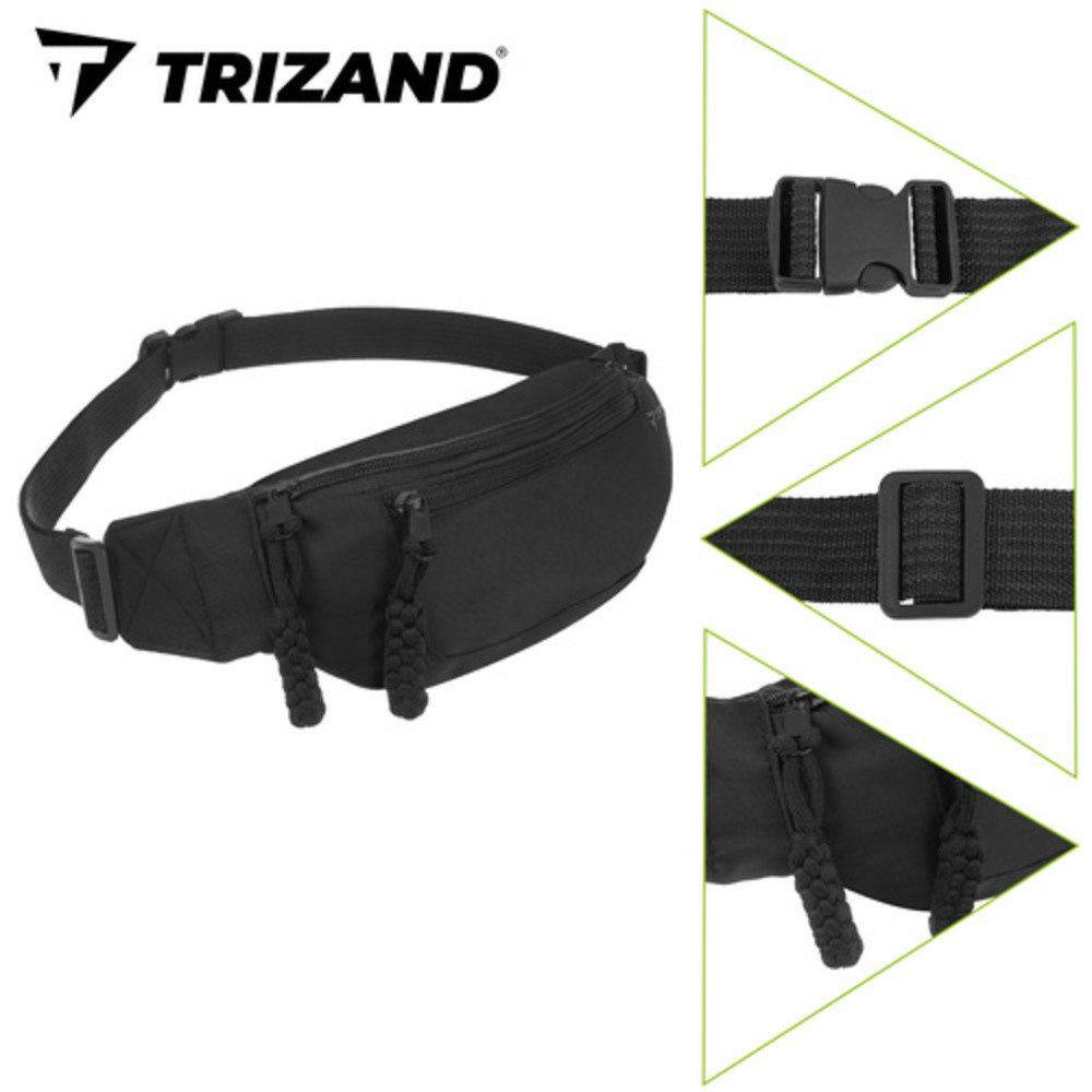 Trizand Bauchtasche Laufgürteltasche Sport-Bauchtasche (Spar-Set, 1-tlg., 2 Liter), Taillenumfang von etwa 90 bis 130 cm