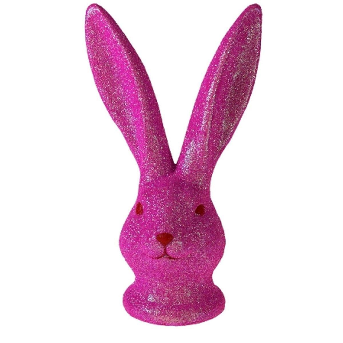 Werner Voß Osterhase Dekorationsobjekt Hasenkopf Pink Glitter (31cm)