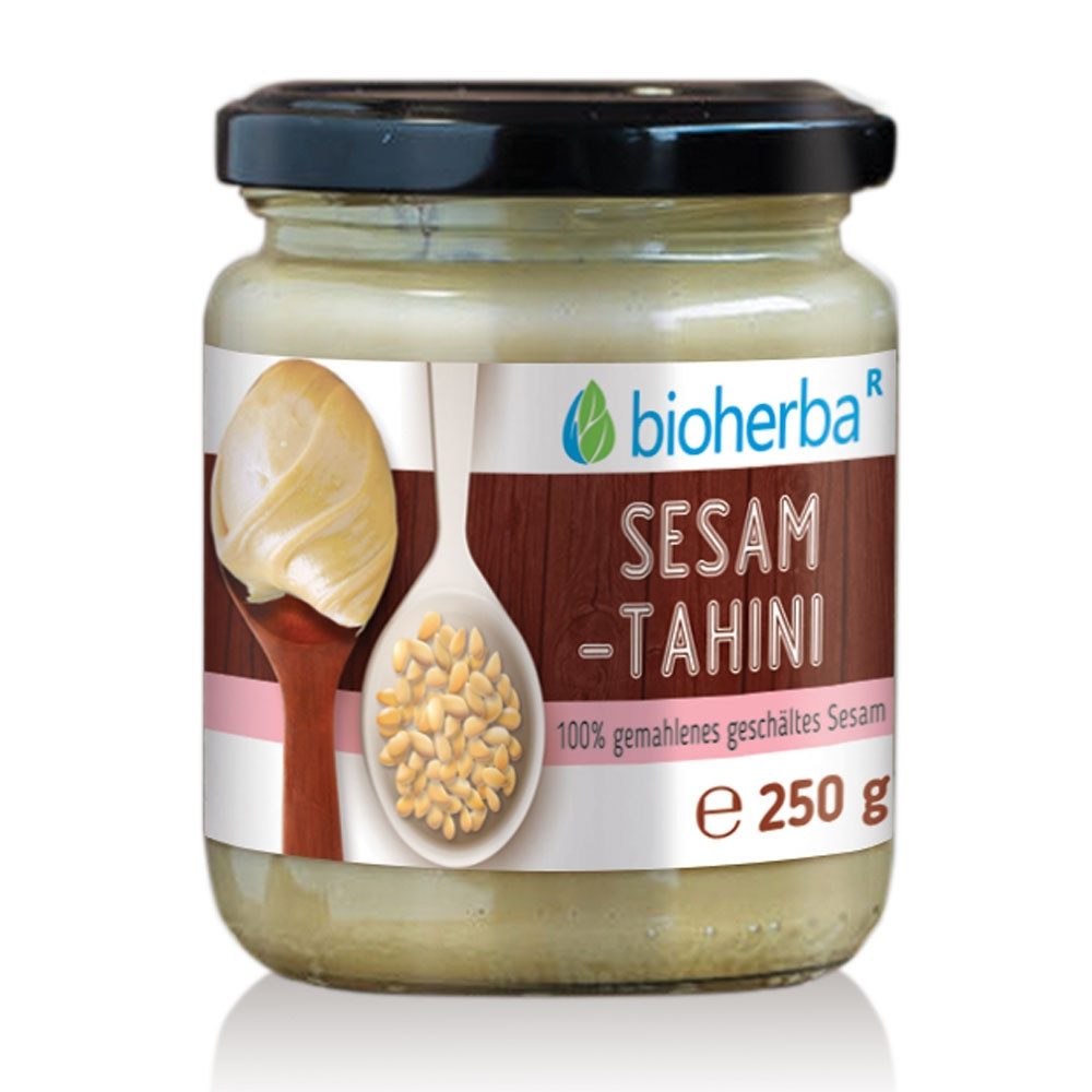 BIOHERBA R Sesam Tahini 100% gemahlener geschälter Sesam 250 g Glas