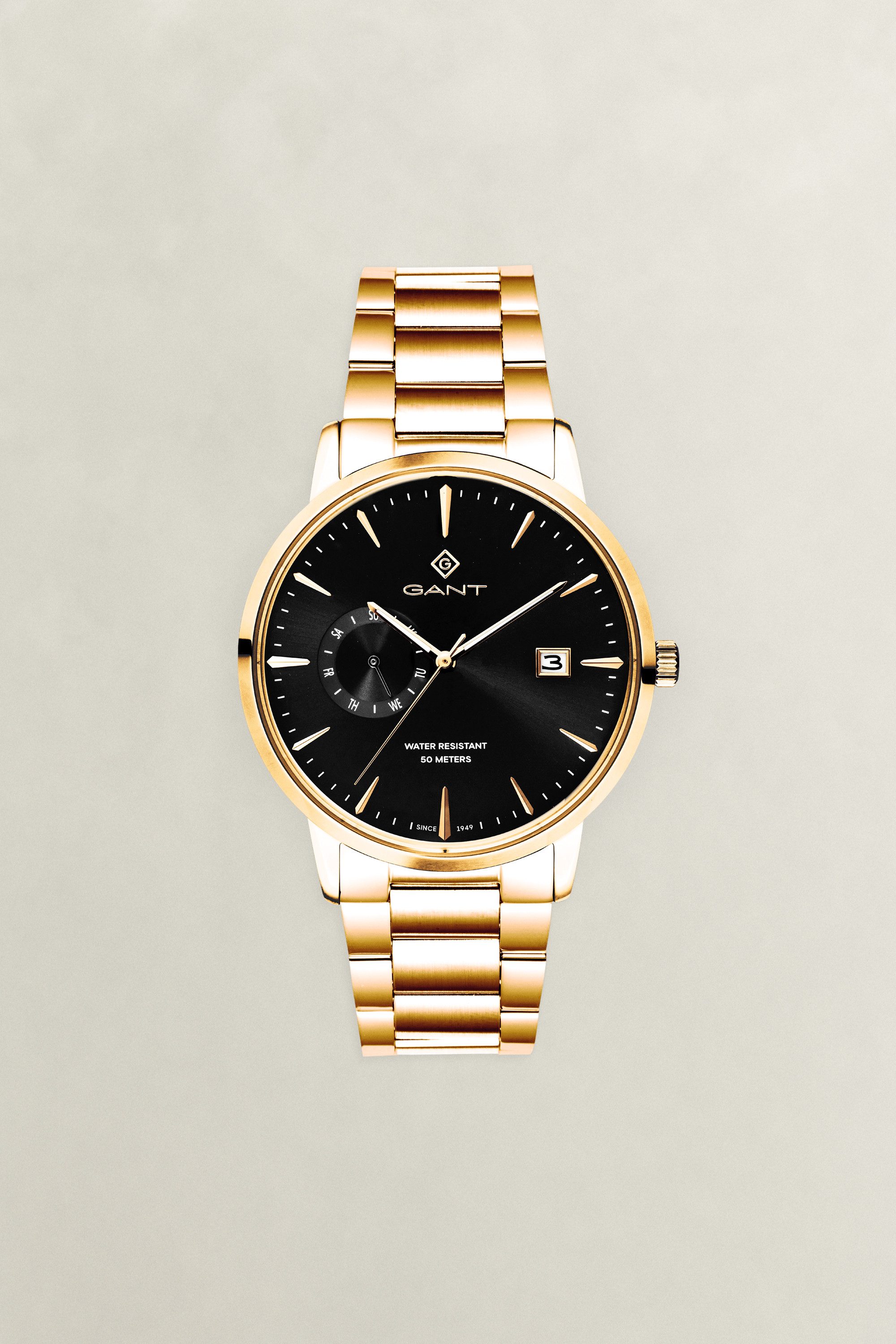 Gant Quarzuhr East Hill G165021, Armbanduhr, Herrenuhr, Edelstahlarmband, analog, Tag, Wochentag