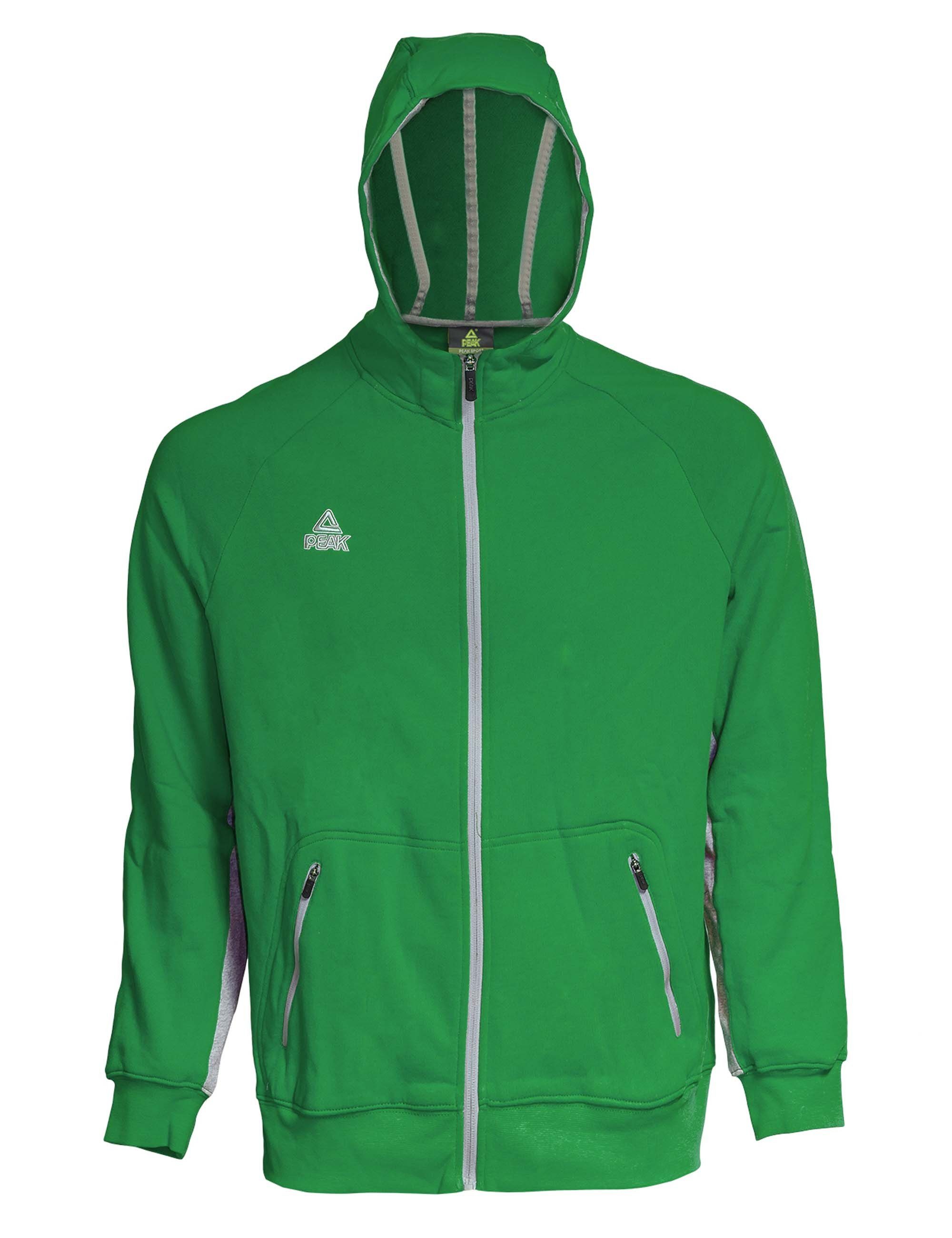 PEAK Sweatjacke Zip Hoody im sportlichen Look grün