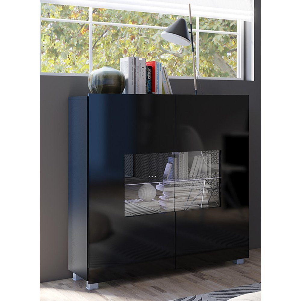 Lomadox Wohnwand CAIRNS-132, (4-St), in schwarz günstig online kaufen