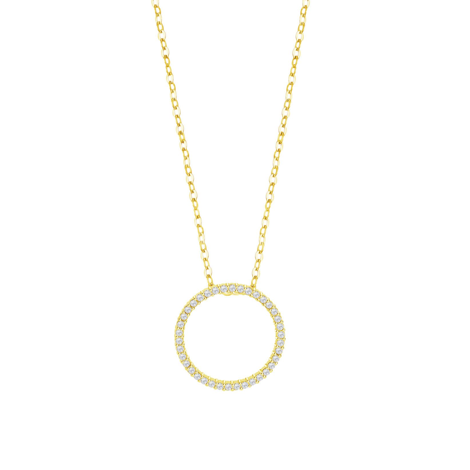 Lotus Kette mit Anhänger Silver Damen Halskette LP3671-1/3 Vergoldet Kreis Zirkonia 42+3 cm