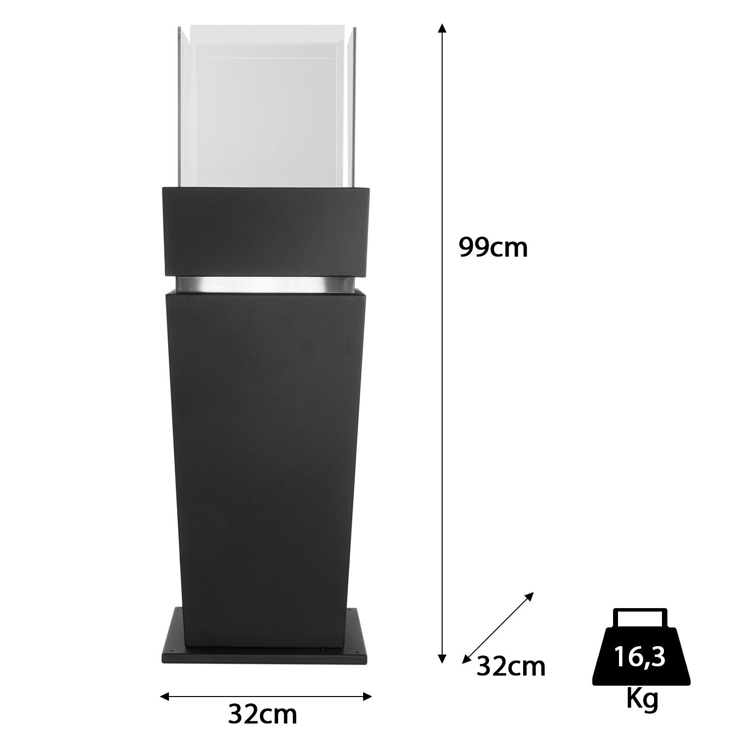 HENGMEI Bioethanol Kamin Edelstahl - 56x13cm, Tischkamin Für Innen & Außen