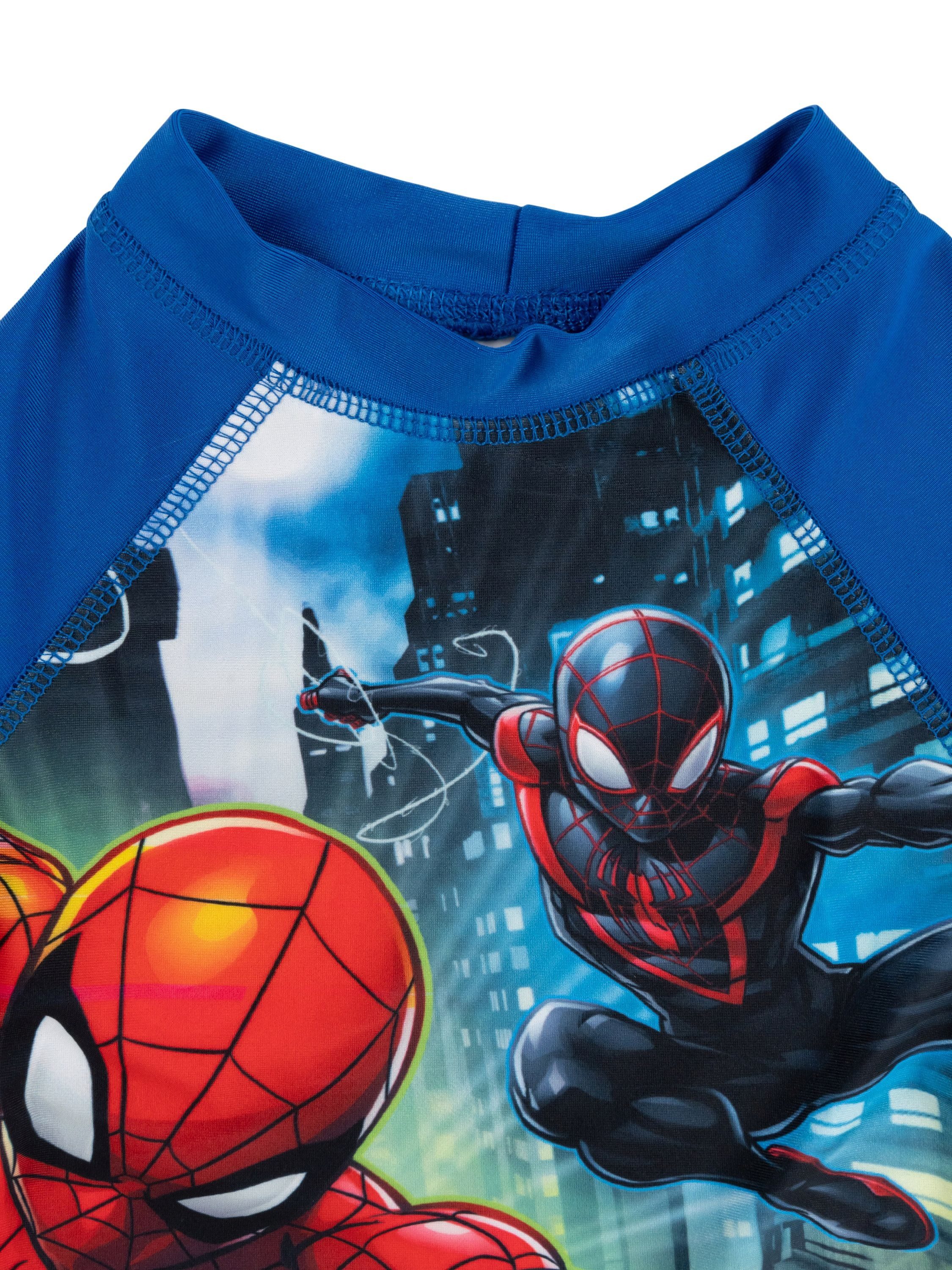 United Labels® Badeanzug Marvel Spiderman Schwimmshirt UV-Schutz 50 Langarm Badeshirt Rashguard