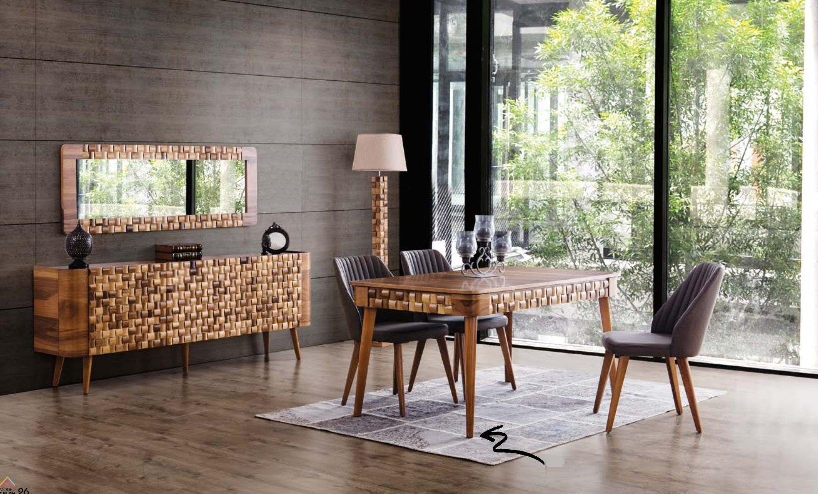 JVmoebel Esszimmer-Set, Italienisches Set Kommode Stuhl Tisch Designer Esszimmer Garnitur