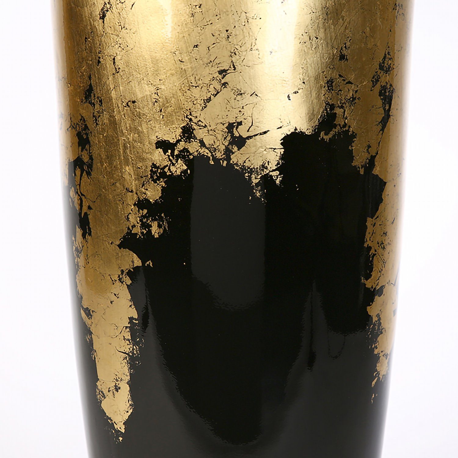 GILDE Übertopf GILDE Pflanzgefäß Konus - gold-schwarz - H. 100cm x D. 39cm (1 Stück)