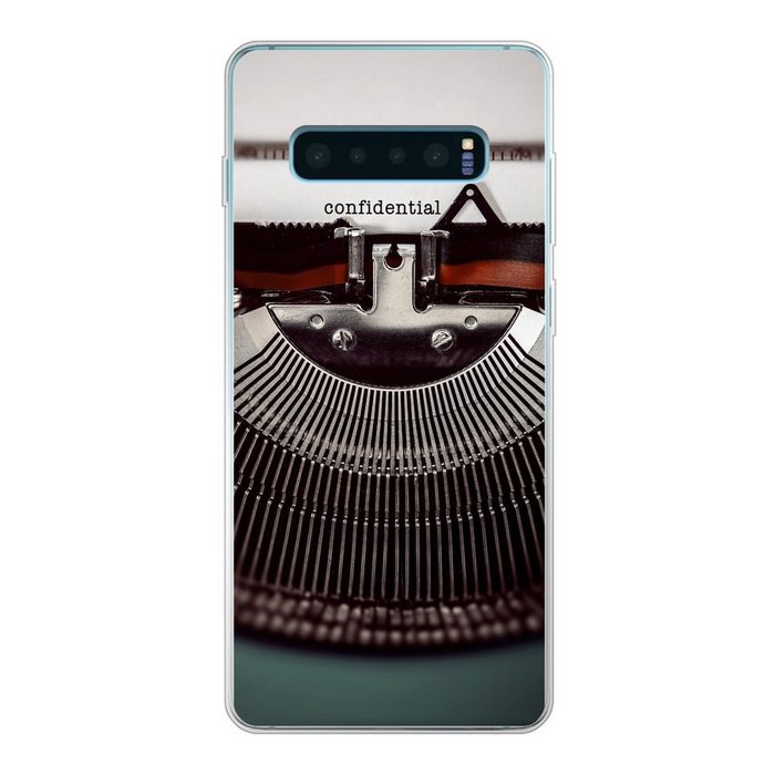 MuchoWow Handyhülle Schreibmaschine - Retro - Briefe Phone Case Handyhülle Samsung Galaxy S10 Lite Silikon Schutzhülle